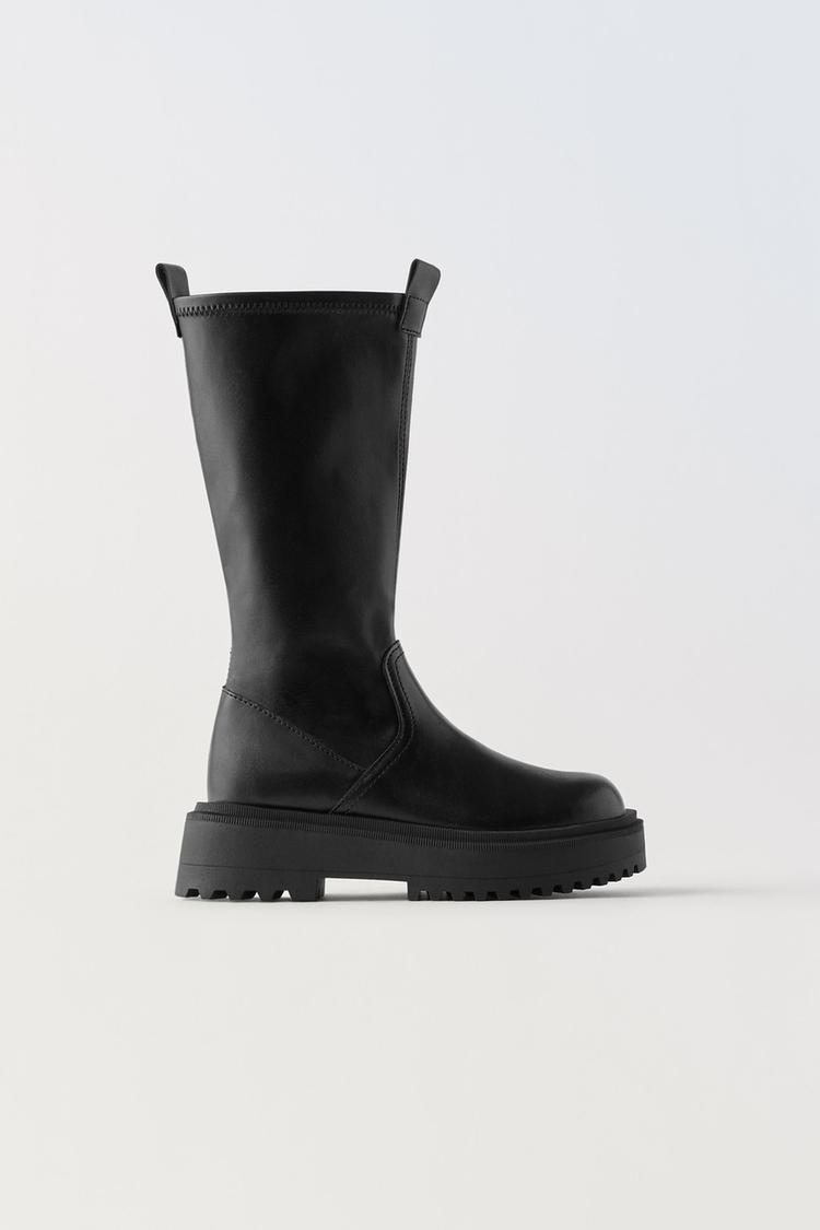 KNEE-HIGH BOOTS WITH TRACK SOLES