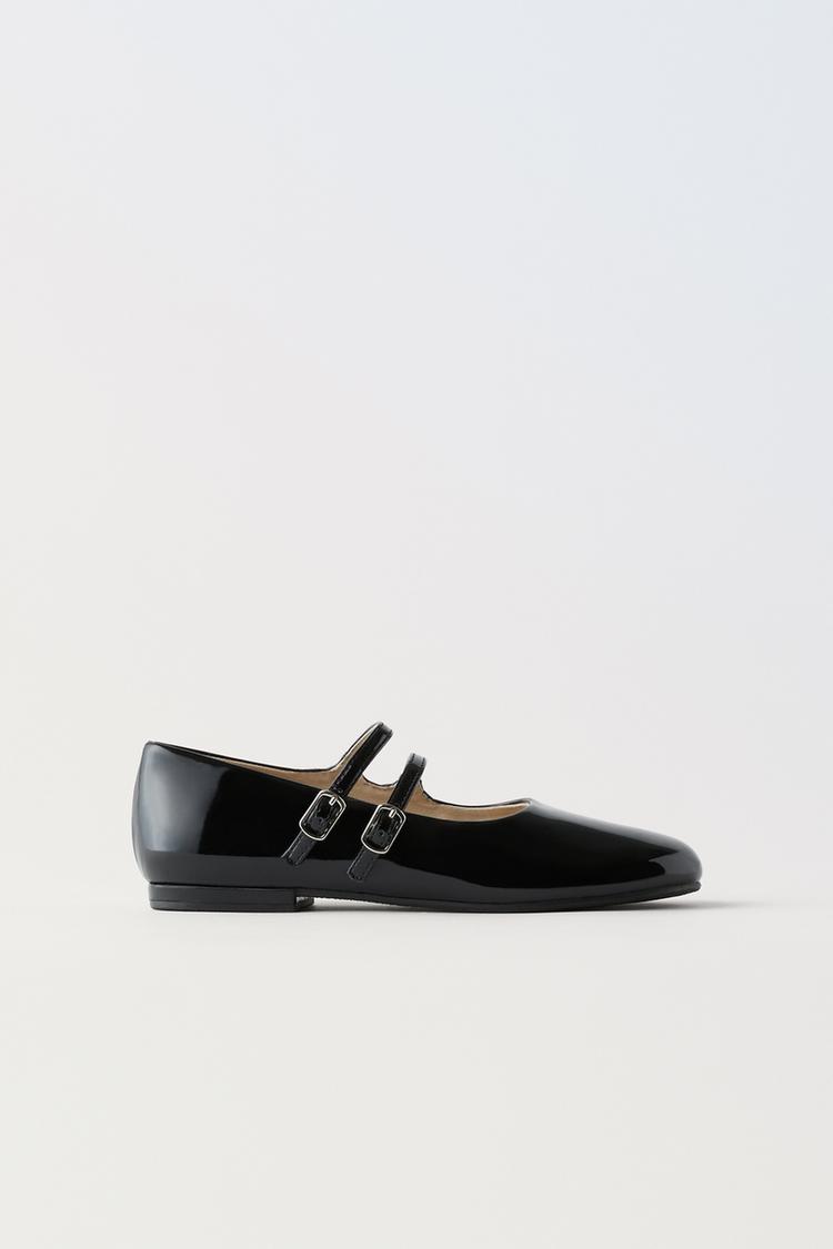 FAUX PATENT LEATHER BALLET FLATS