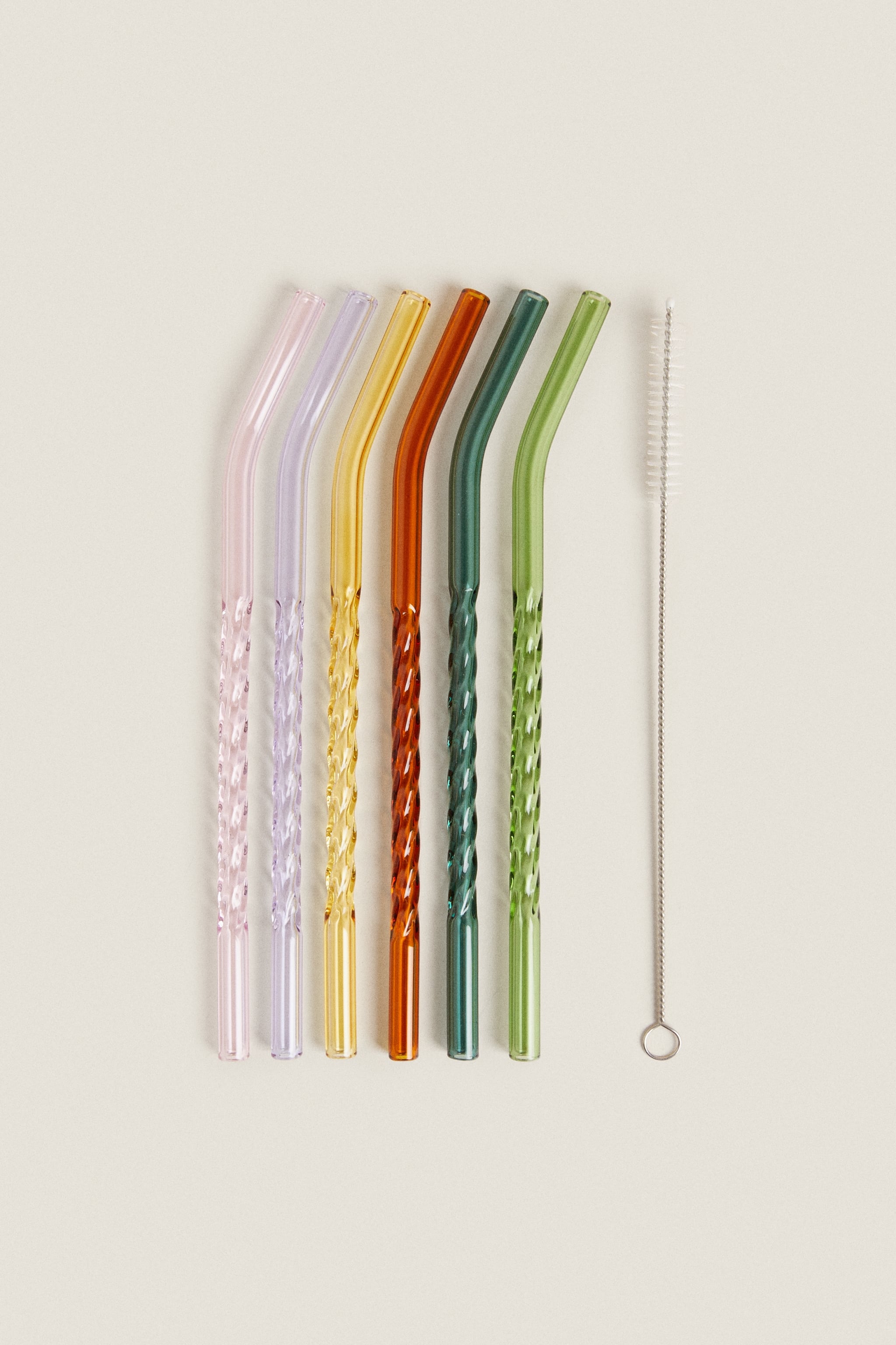 COLORED BOROSILICATE GLASS STRAW PACK (PACK OF 6)