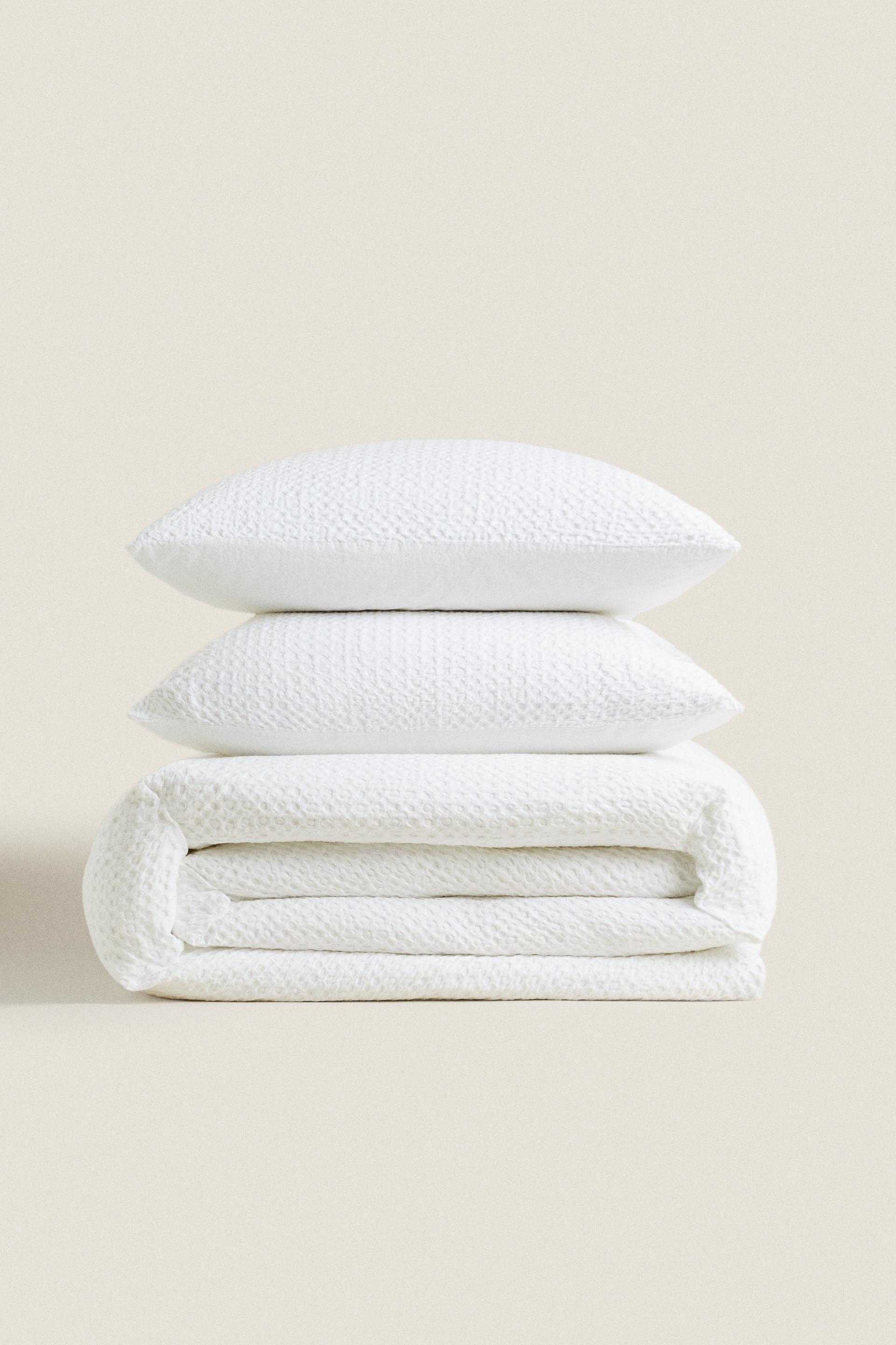 WAFFLEKNIT DUVET COVER White ZARA Canada