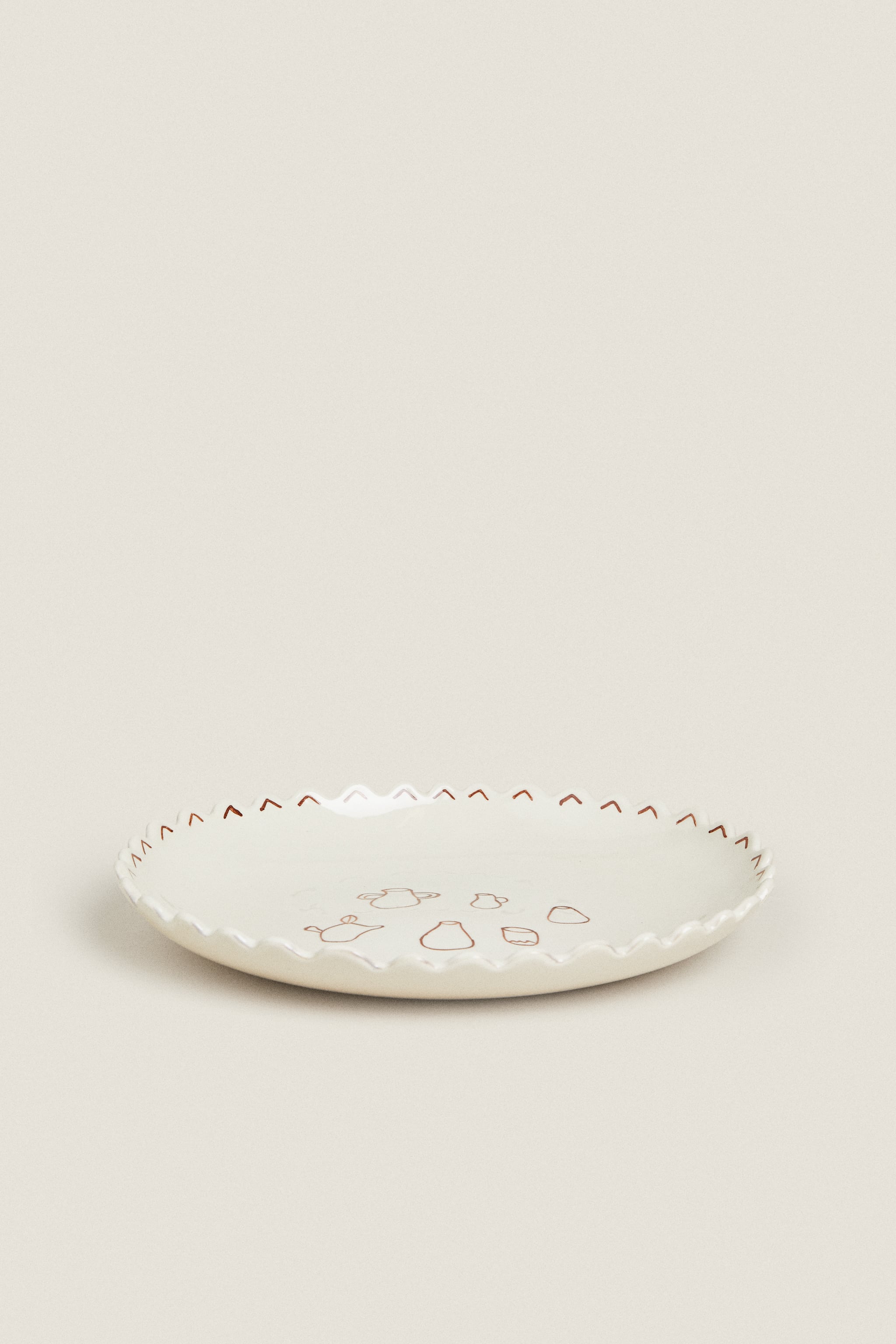 STONEWARE SERVING DISH WITH MOTIFS