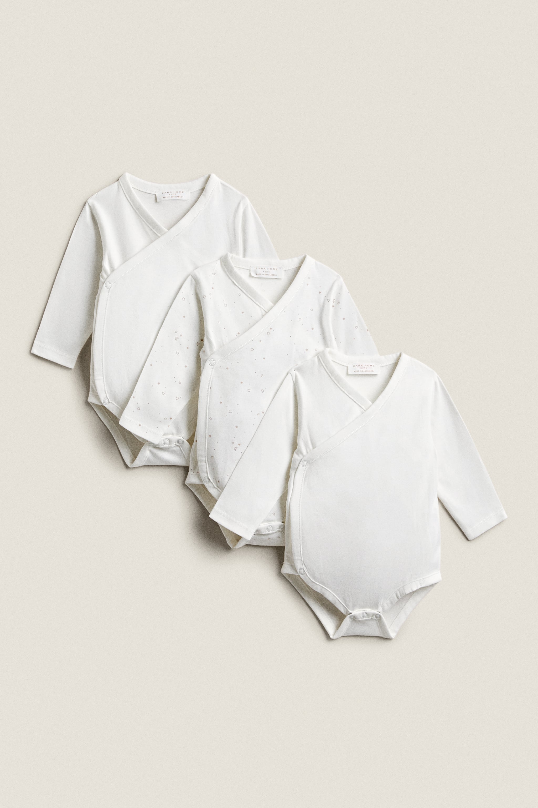 COTTON JERSEY BODYSUITS (PACK OF 3)