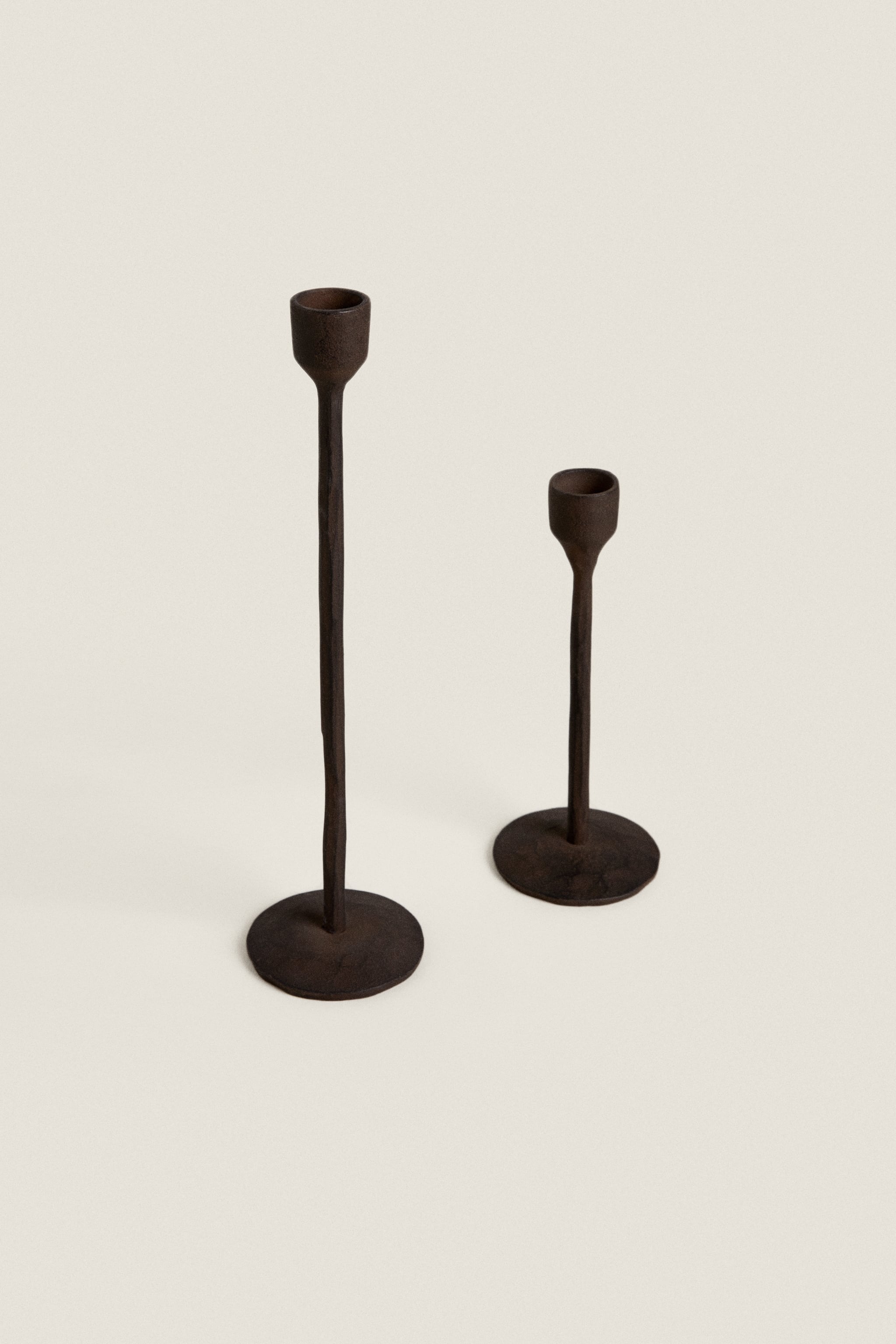 FACETED METAL CANDLESTICK