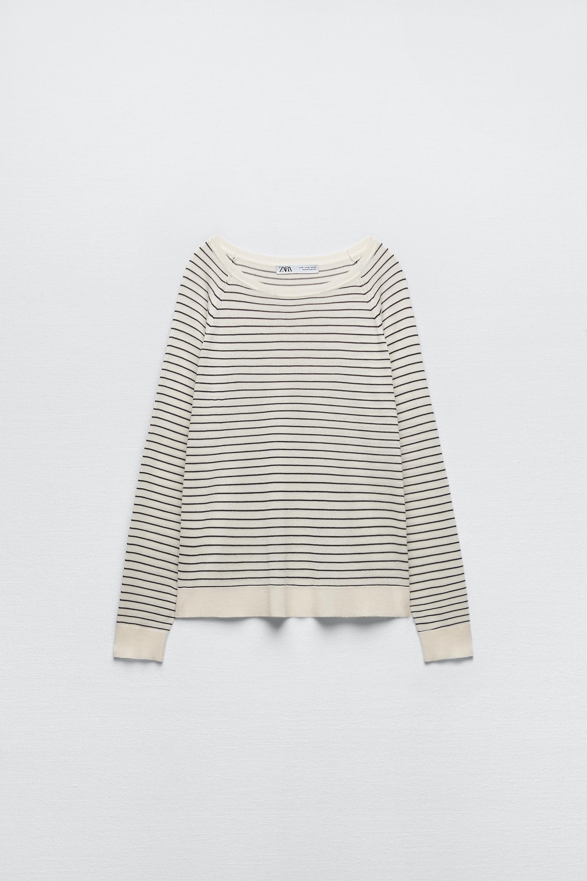 SUÉTER BÁSICO DE MALHA listrado ZARA Brasil