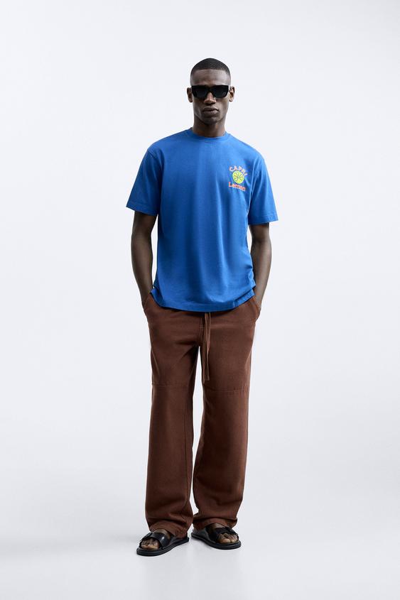 CONTRAST PRINTED TSHIRT Bluish ZARA South Africa