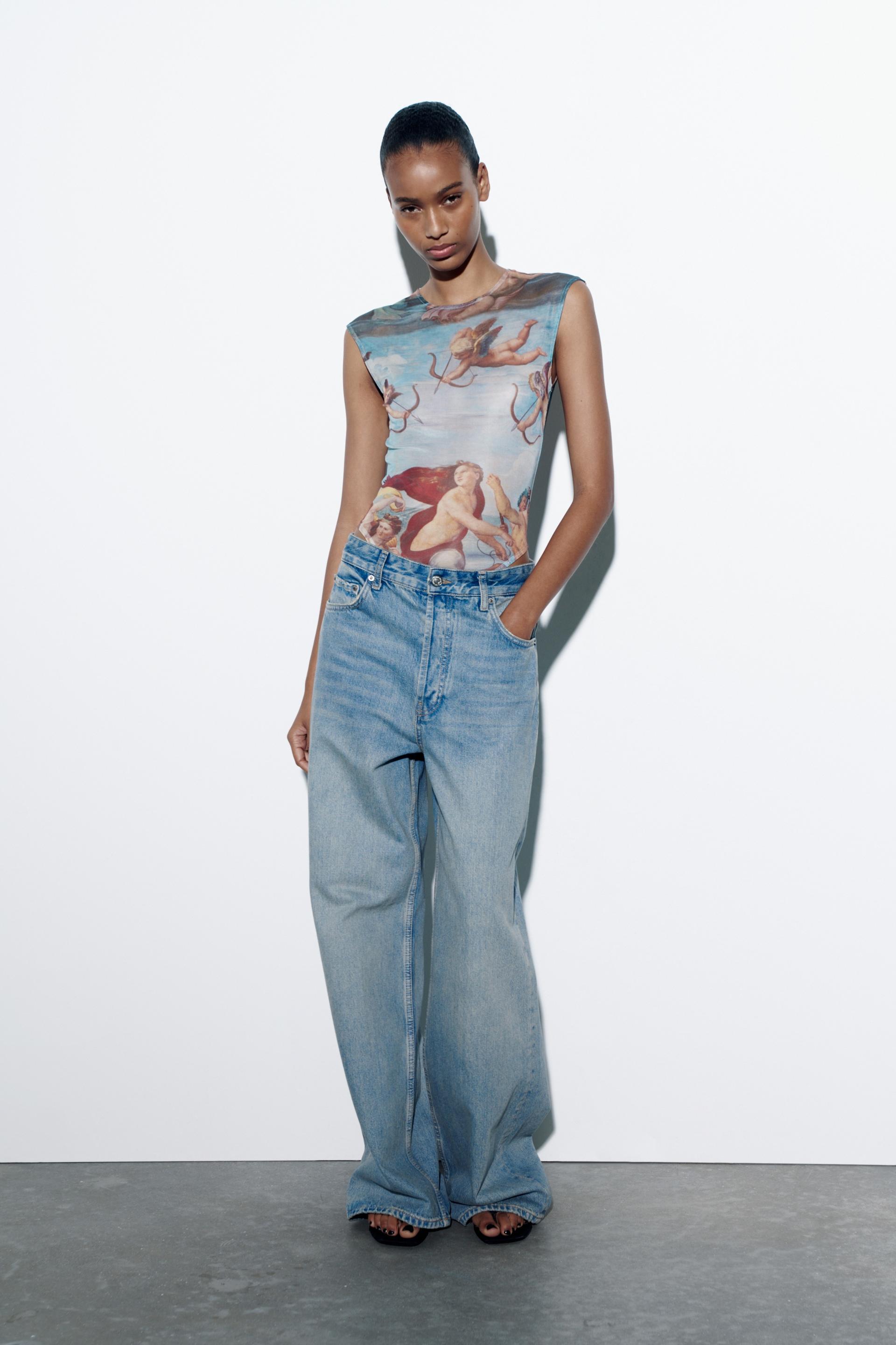 PRINTED TULLE BODYSUIT Printed ZARA Ireland