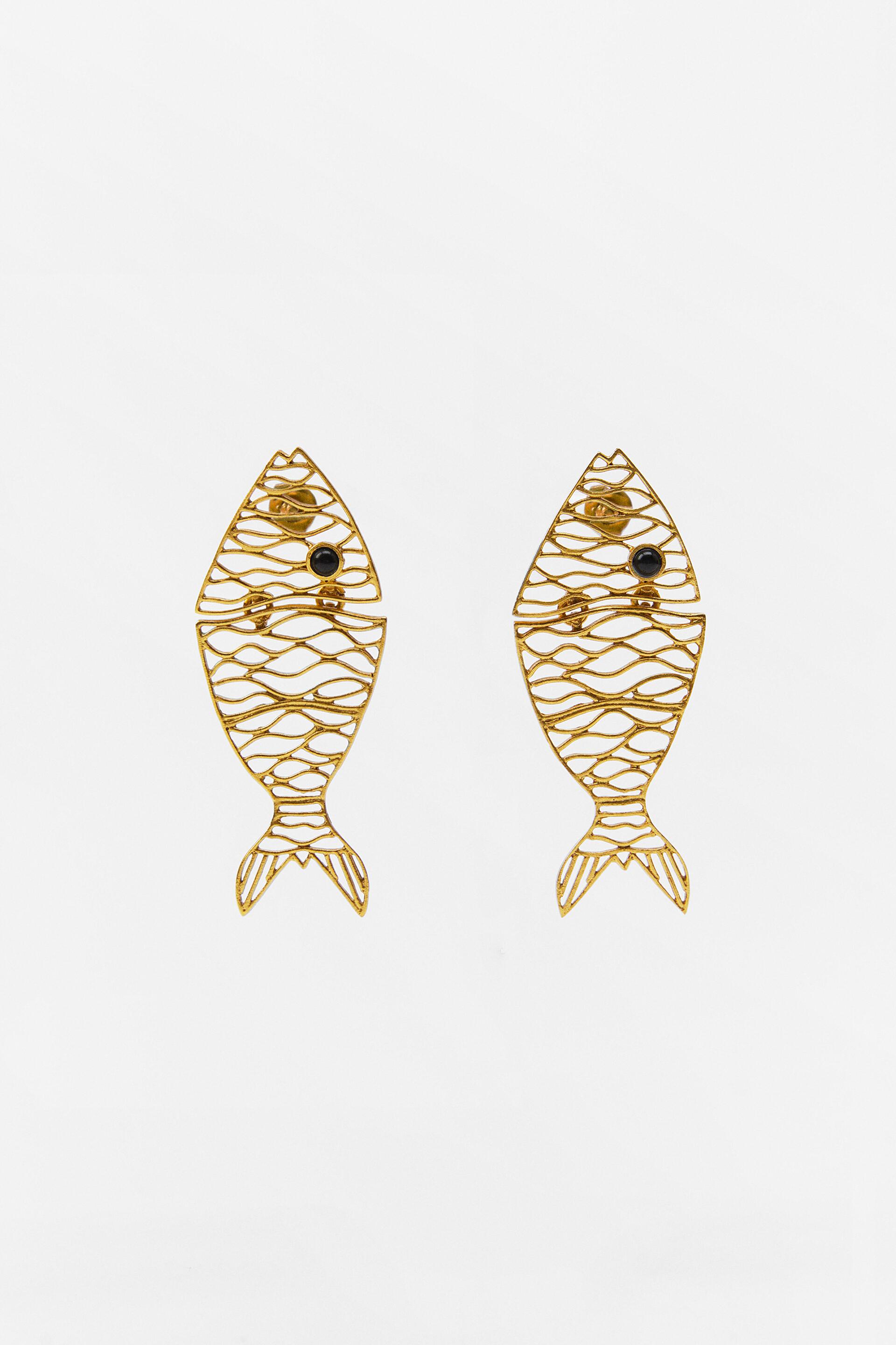 Zara fish earrings Outlet