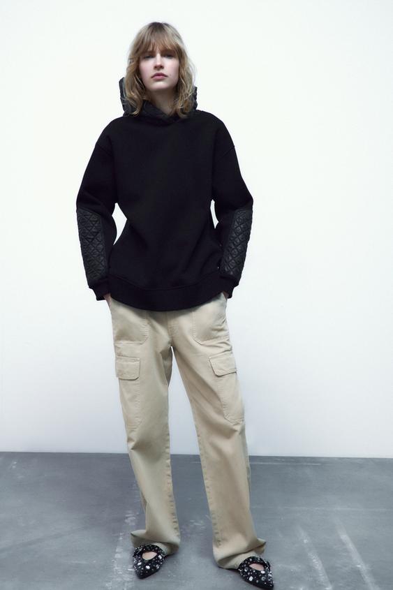 MATCHING QUILTED HOODIE Black ZARA Singapore