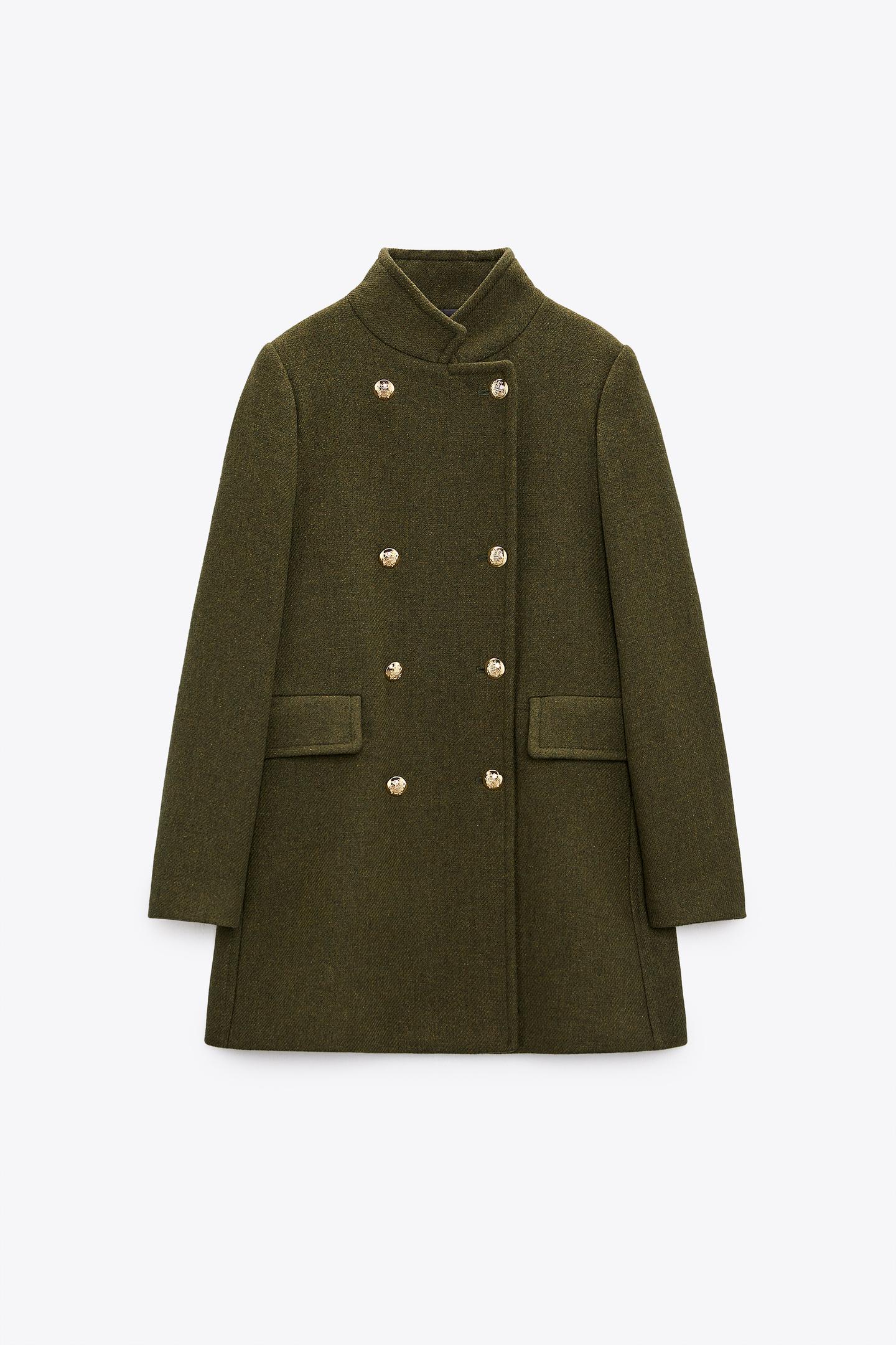 Manteau D'Hiver Zara Femme - Gris, Laine, Taille S - Occasion Très Bon État