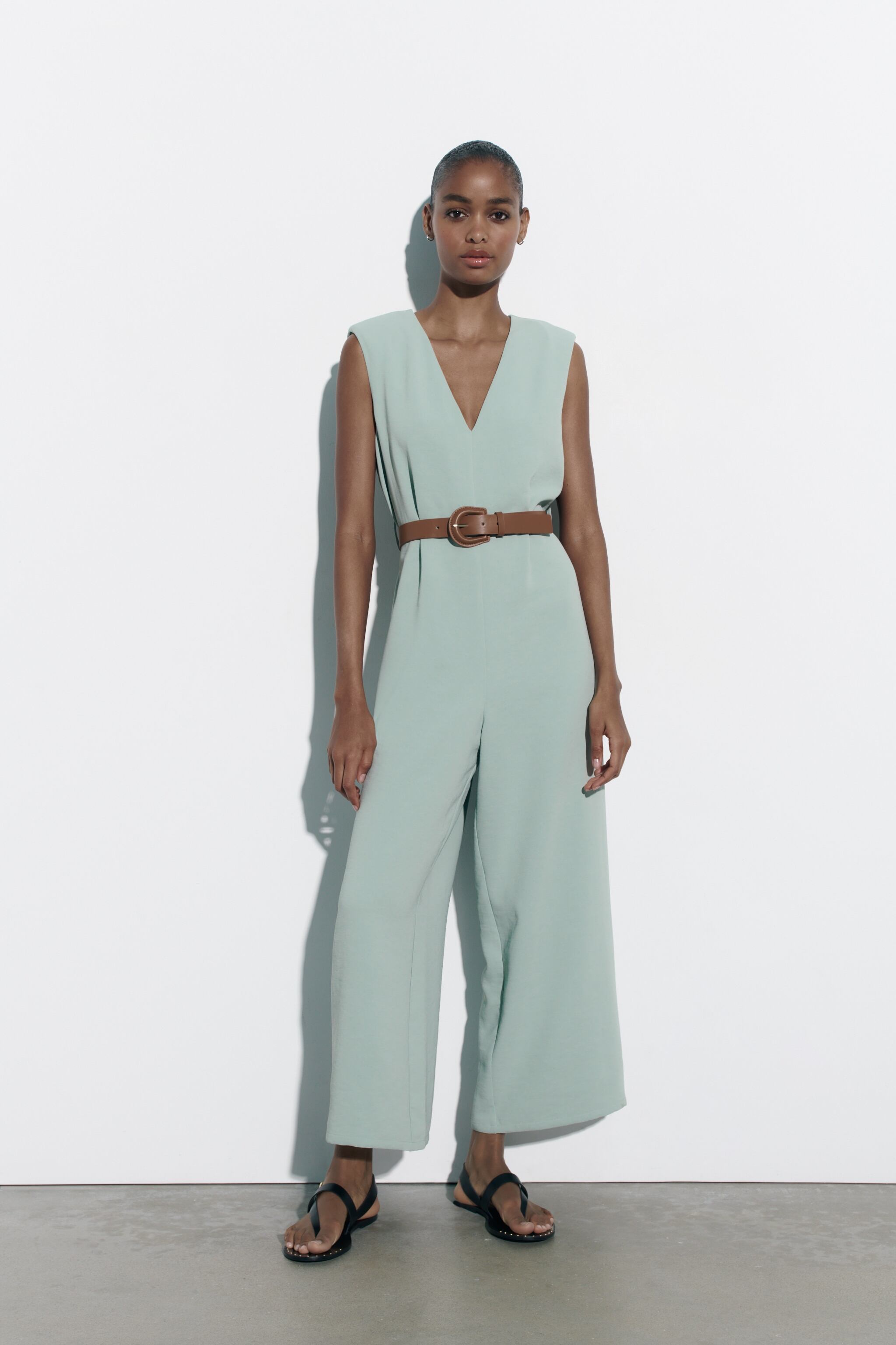 Zara WIDE JUMPSUIT WITH BELT | Square One