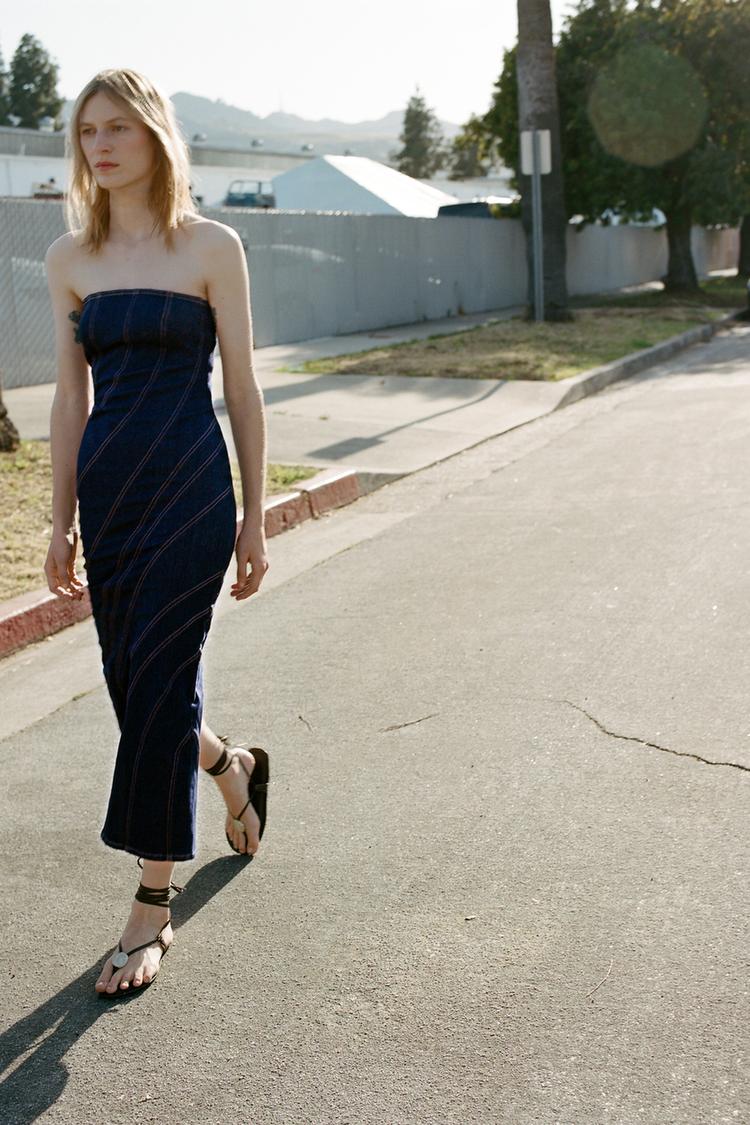 ZW DENIM DRESS WITH TOPSTITCHING