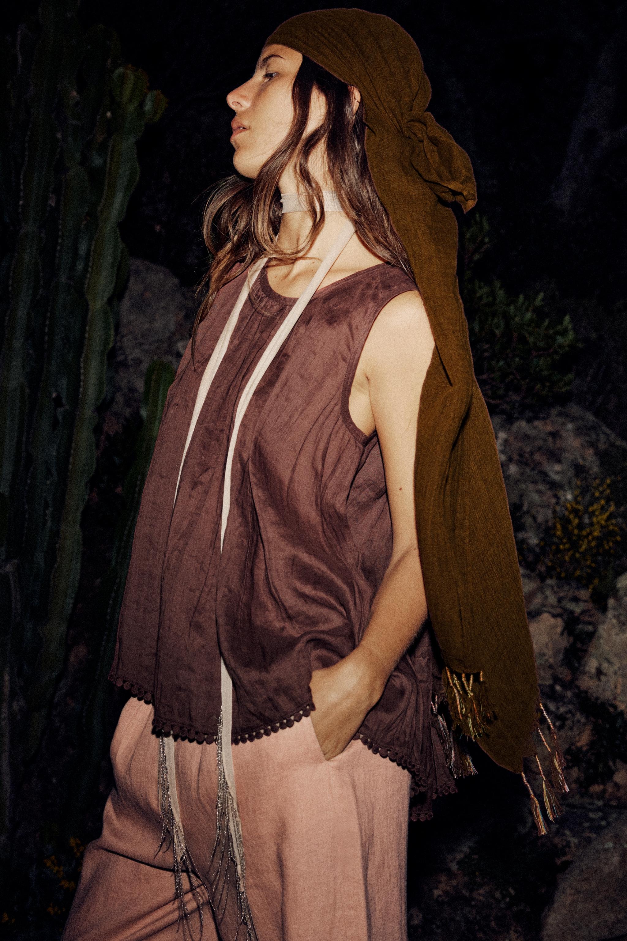 Zara LINEN PAJAMA PANTS Bayshore Shopping Centre