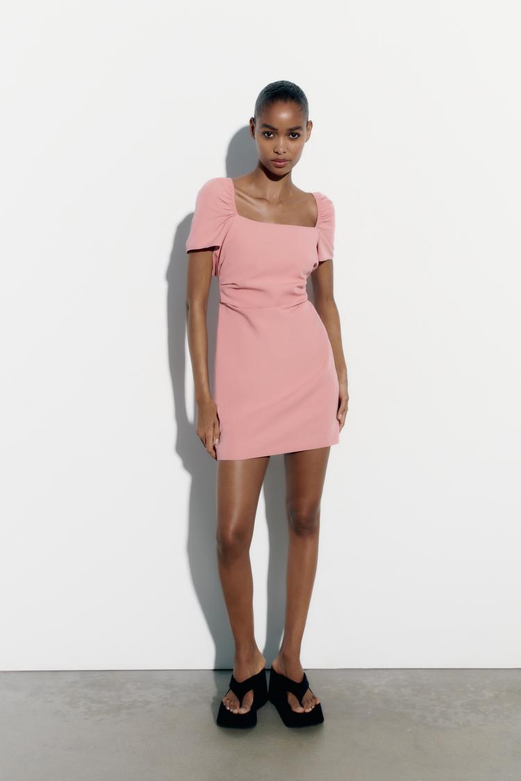 LINEN BLEND SHORT DRESS