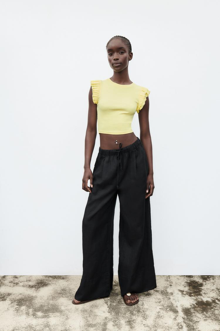 FRILLED SLEEVE T-SHIRT