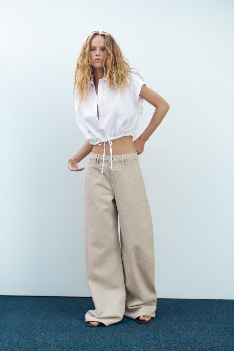 POPLIN SHIRT WITH TIED DETAIL