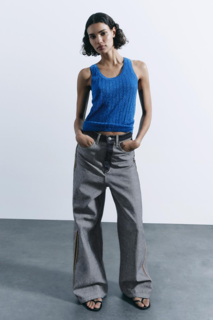 METALLIC THREAD KNIT TOP