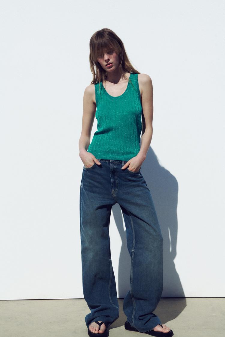 METALLIC THREAD KNIT TOP