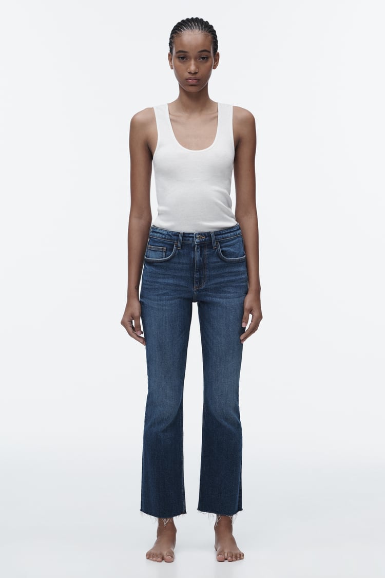 Zara MID-RISE FLARED CROPPED TRF JEANS - 08197918-401
