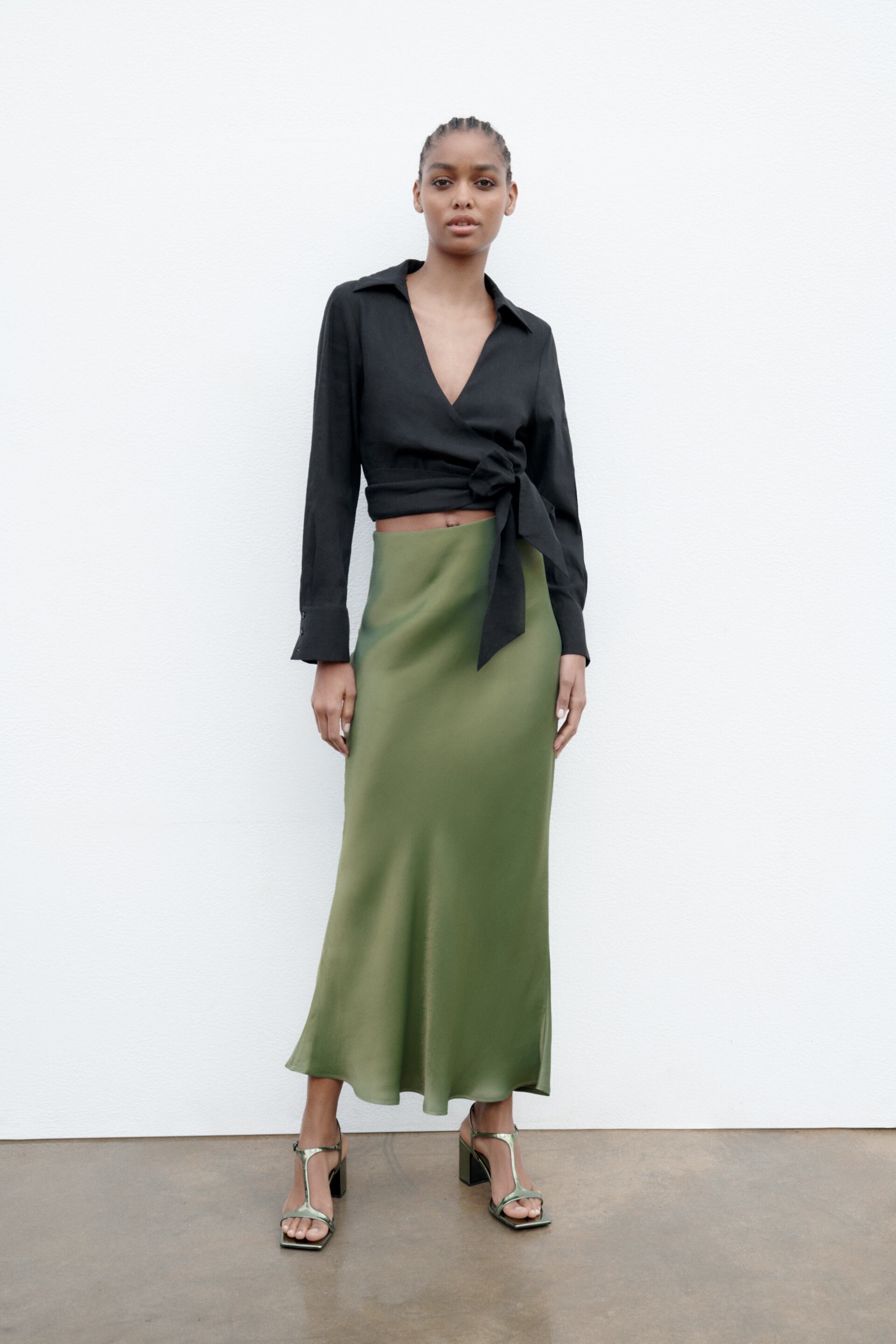 Zara Satin Maxi Skirt | tunersread.com