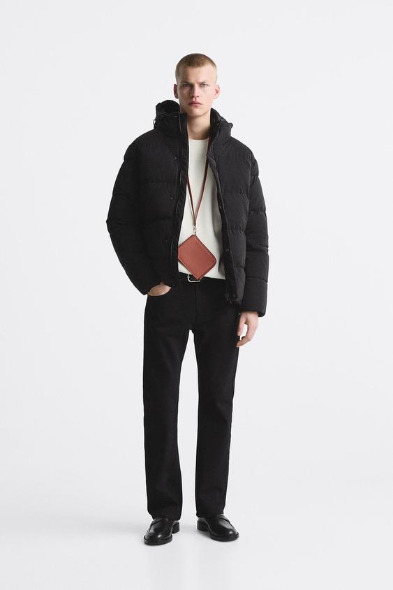 Quilted jacket with hidden hood zara clearance