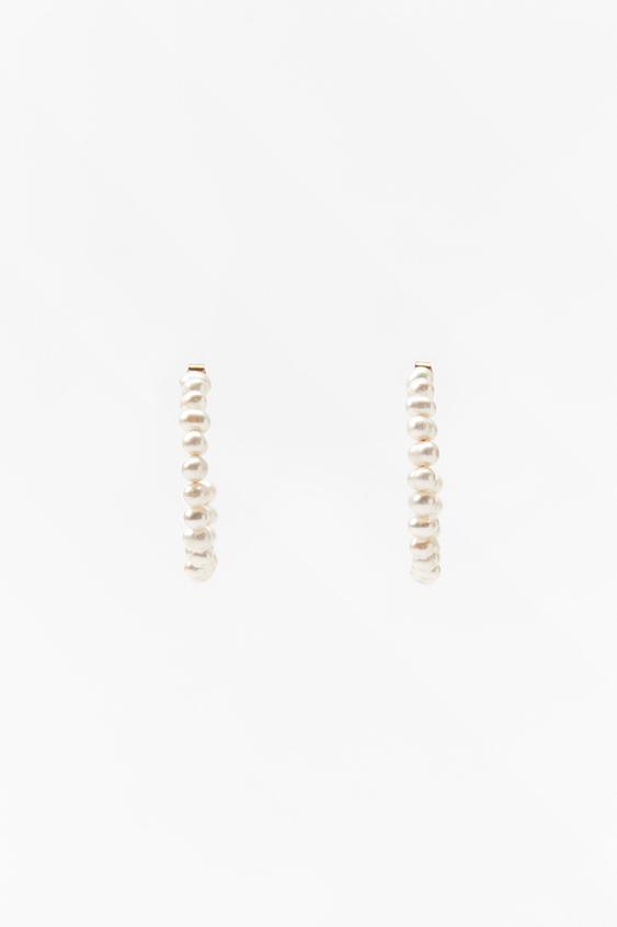 PEARL HOOP EARRINGS ZARA New Zealand