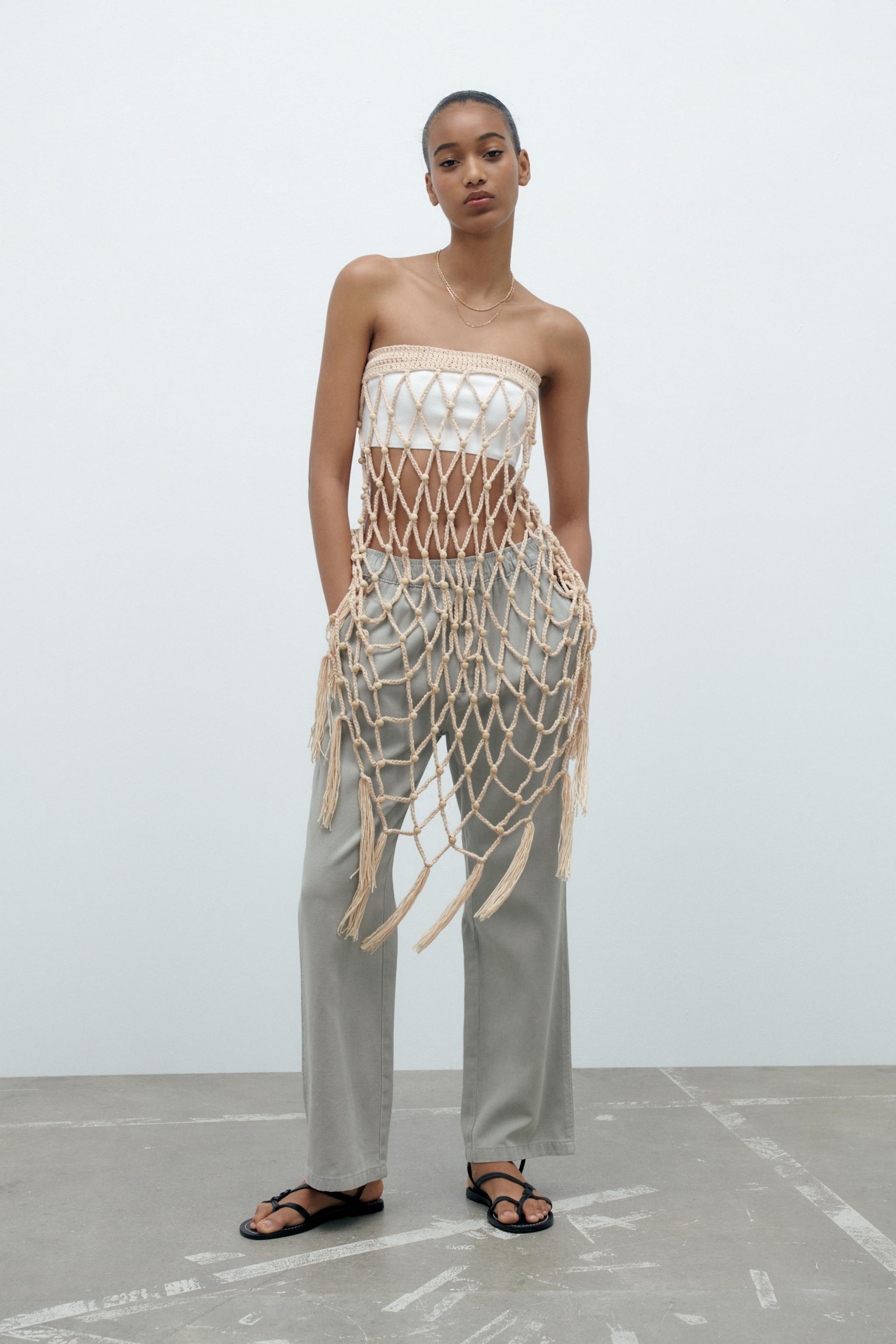 Zara SATIN PAJAMA PANTS Square One