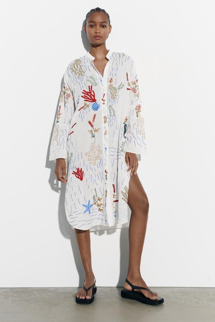 LONG EMBROIDERED BLOUSE