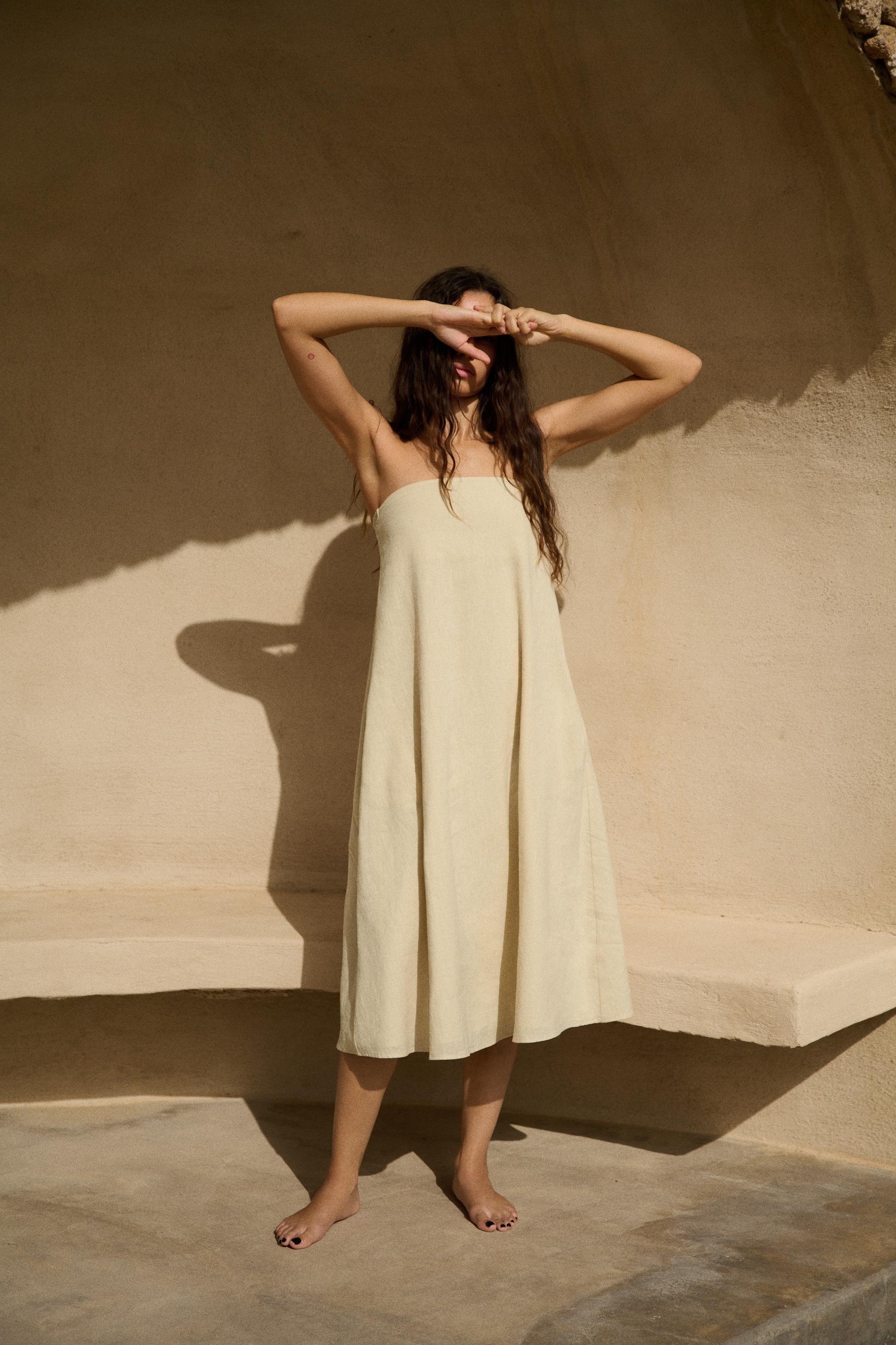 Zara OPEN BACK LINEN BLEND DRESS Mall of America®