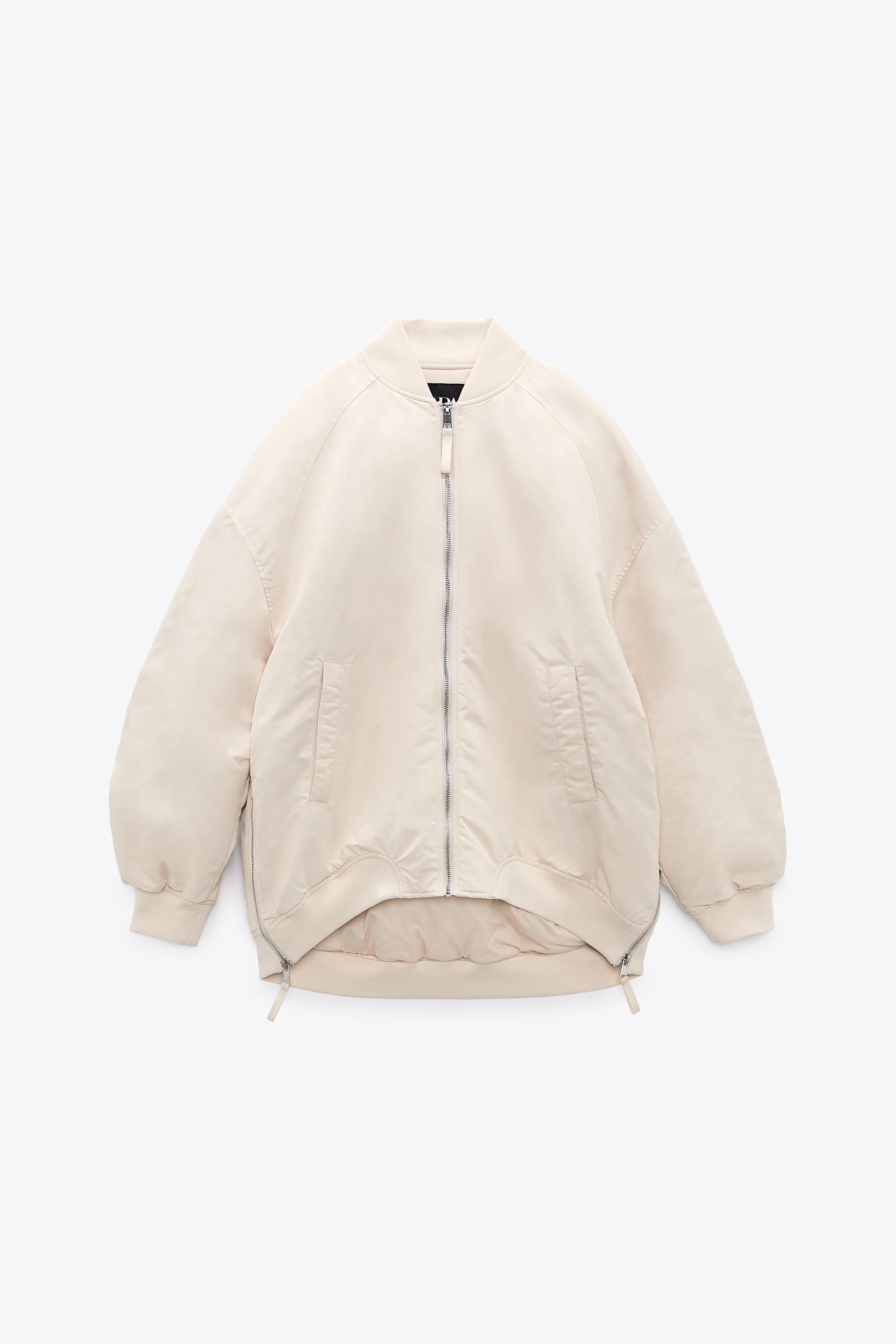 BOMBER OVERSIZE WATER REPELLENT Cru ZARA Brasil