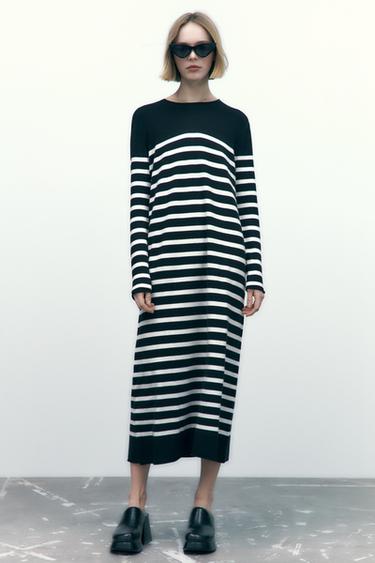 Knitted Jumper Dress Zara Knit Sweater Dress Maxi Pullover Zara Maxi Dress  Midi Jumper Dress