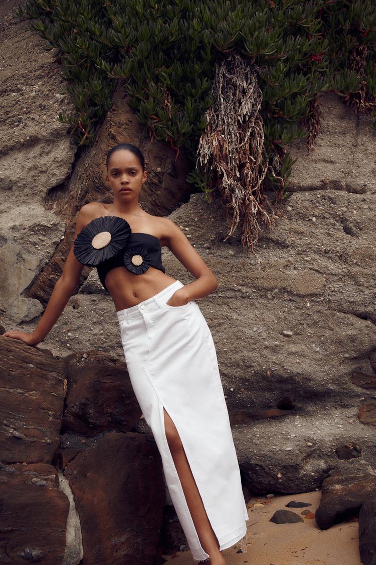 Z1975 DENIM MIDI SKIRT WITH SLIT