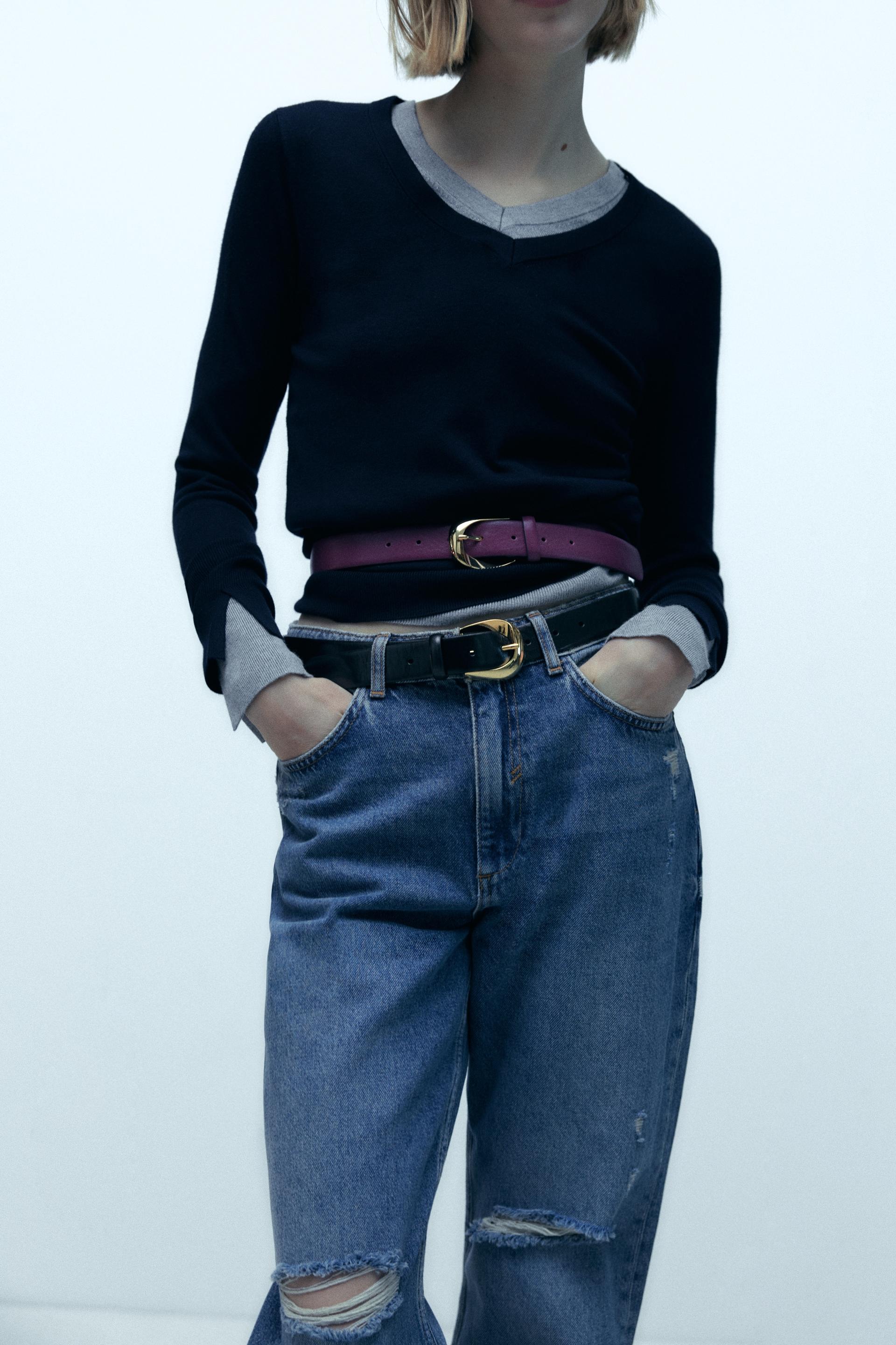 LEATHER BELT Black ZARA Canada