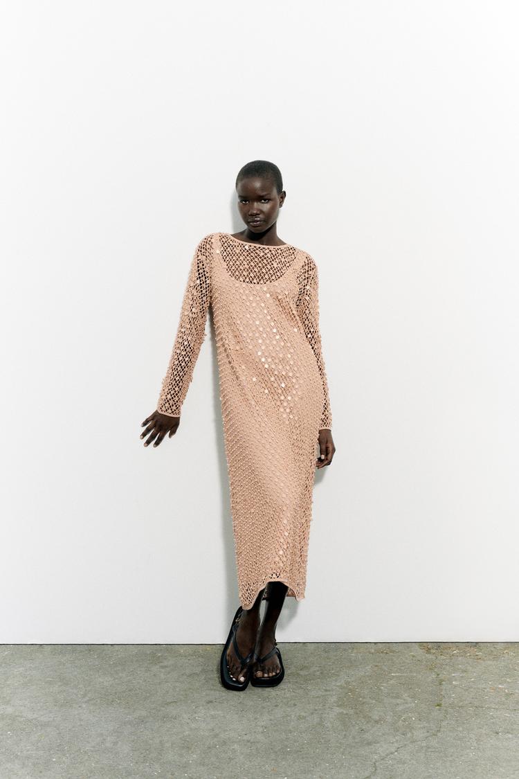 Zara LIMITED EDITION SEQUIN KNIT DRESS 06895100676