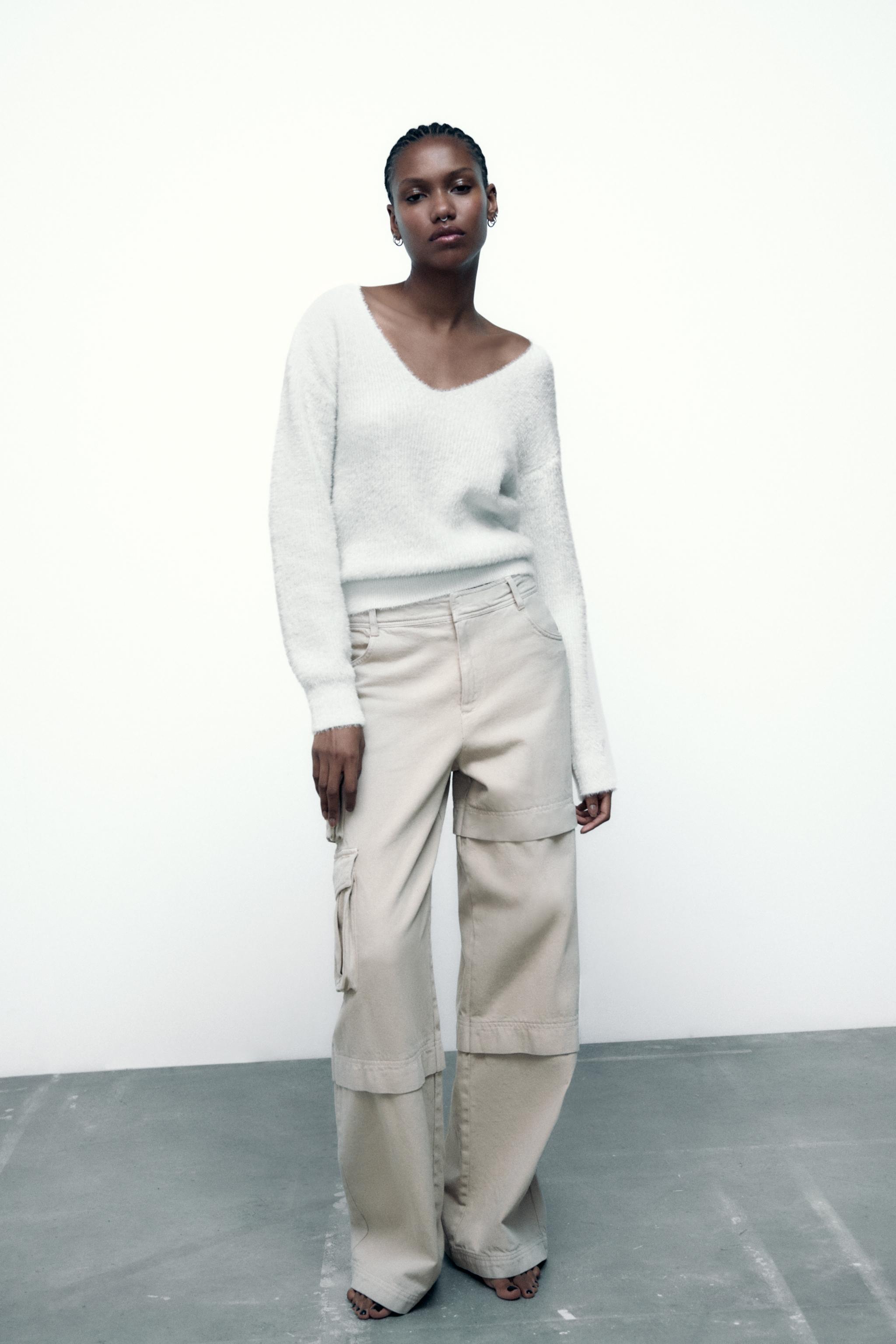 Faux fur sweatshirt zara Clearance