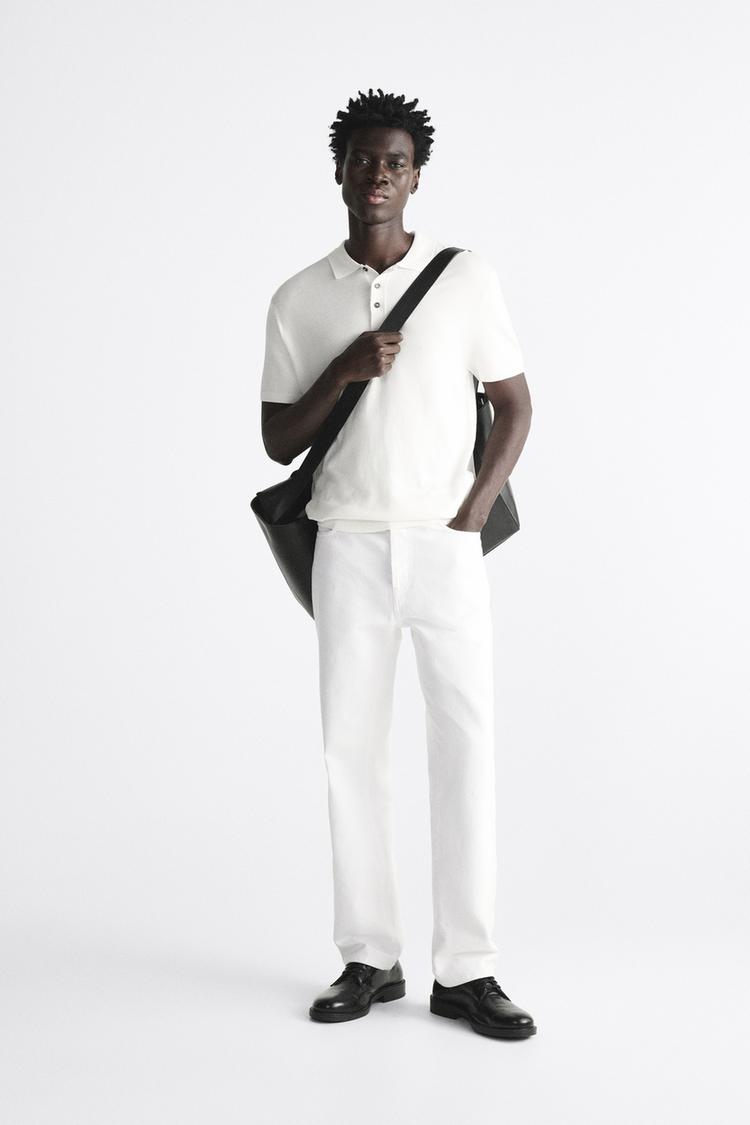 VISCOSE BLEND KNIT POLO SHIRT