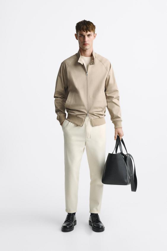 EASY CARE JOGGER WAIST TROUSERS Ecru ZARA New Zealand