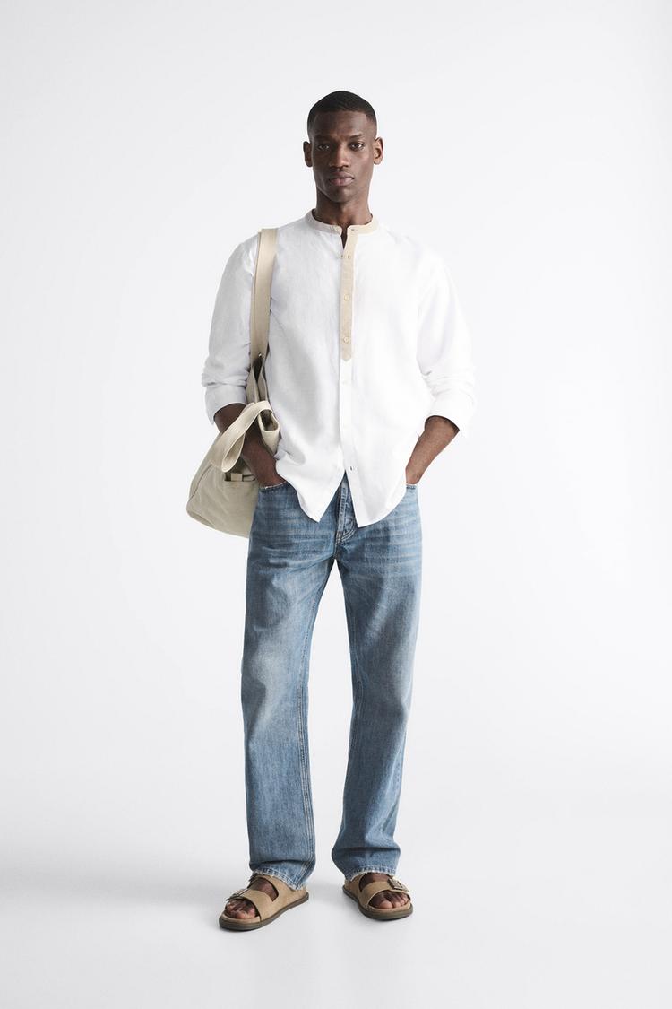 SHIRT WITH CONTRAST COLLAR