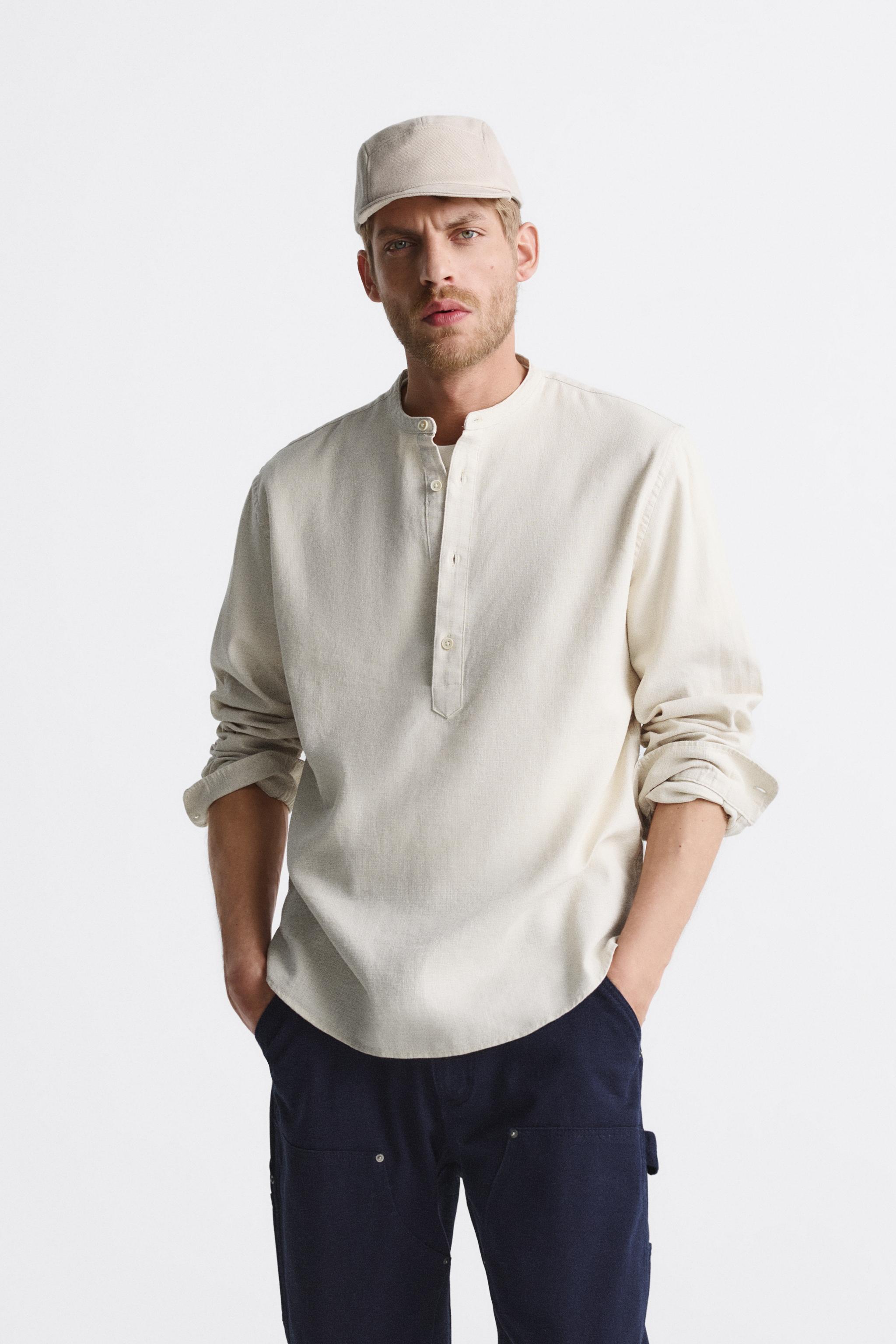 Zara BAND COLLAR SHIRT Bayshore Shopping Centre
