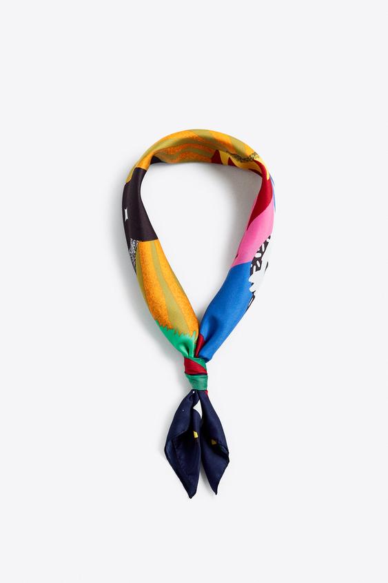 BANDANA COM ESTAMPADO EM CONTRASTE Multicolor ZARA Brasil
