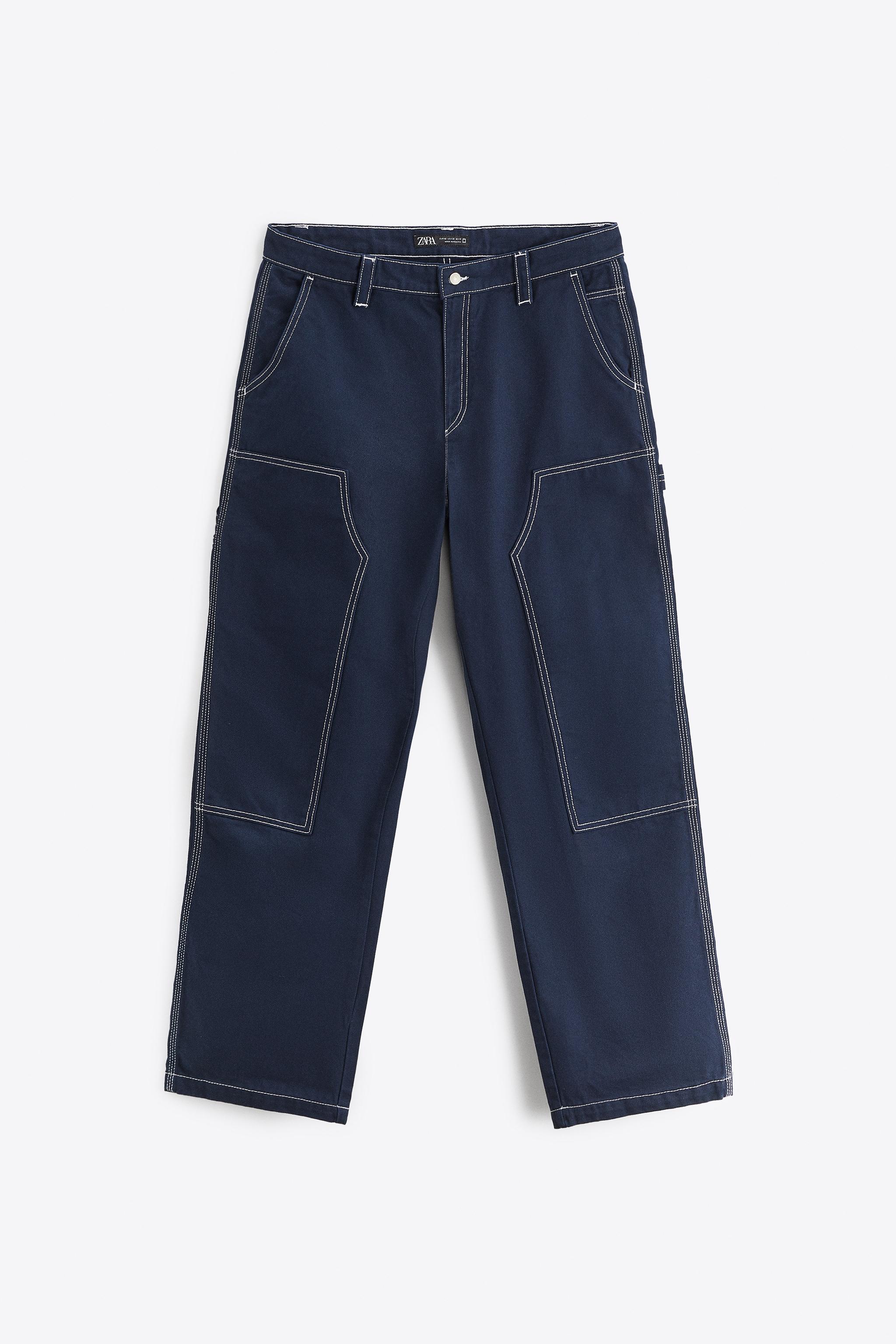 Zara TOPSTITCHED CARPENTER POCKET PANTS Mall of America®