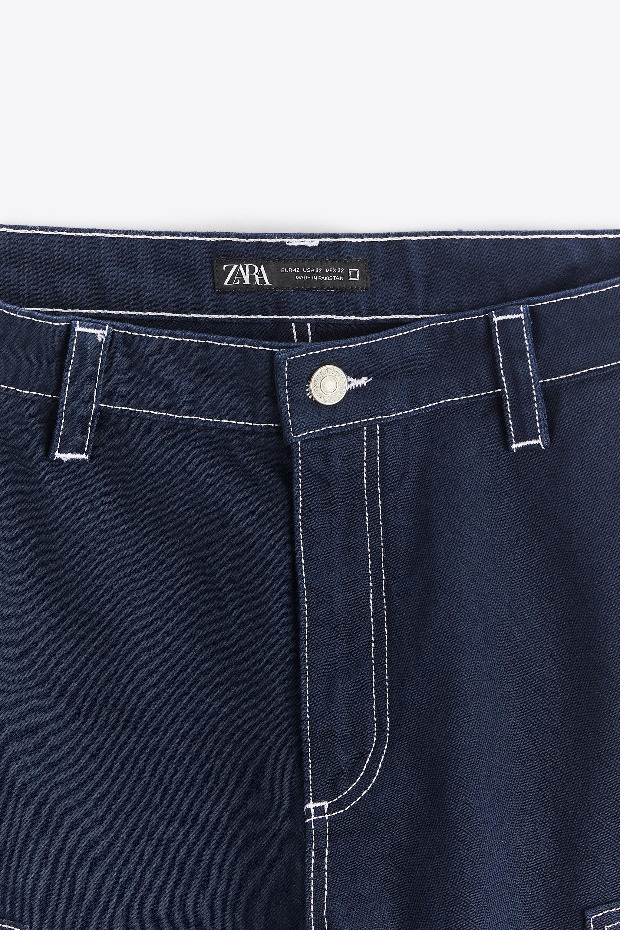 Zara TOPSTITCHED CARPENTER POCKET PANTS Mall of America®