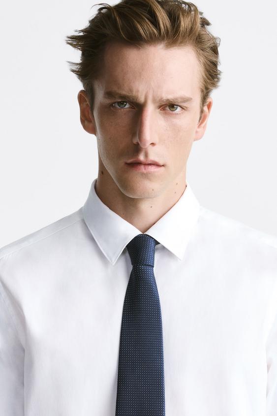 CRAVATE EN JACQUARD GÃ?OMÃ?TRIQUE - Bleu marine | ZARA Canada cravate bleu marine zara