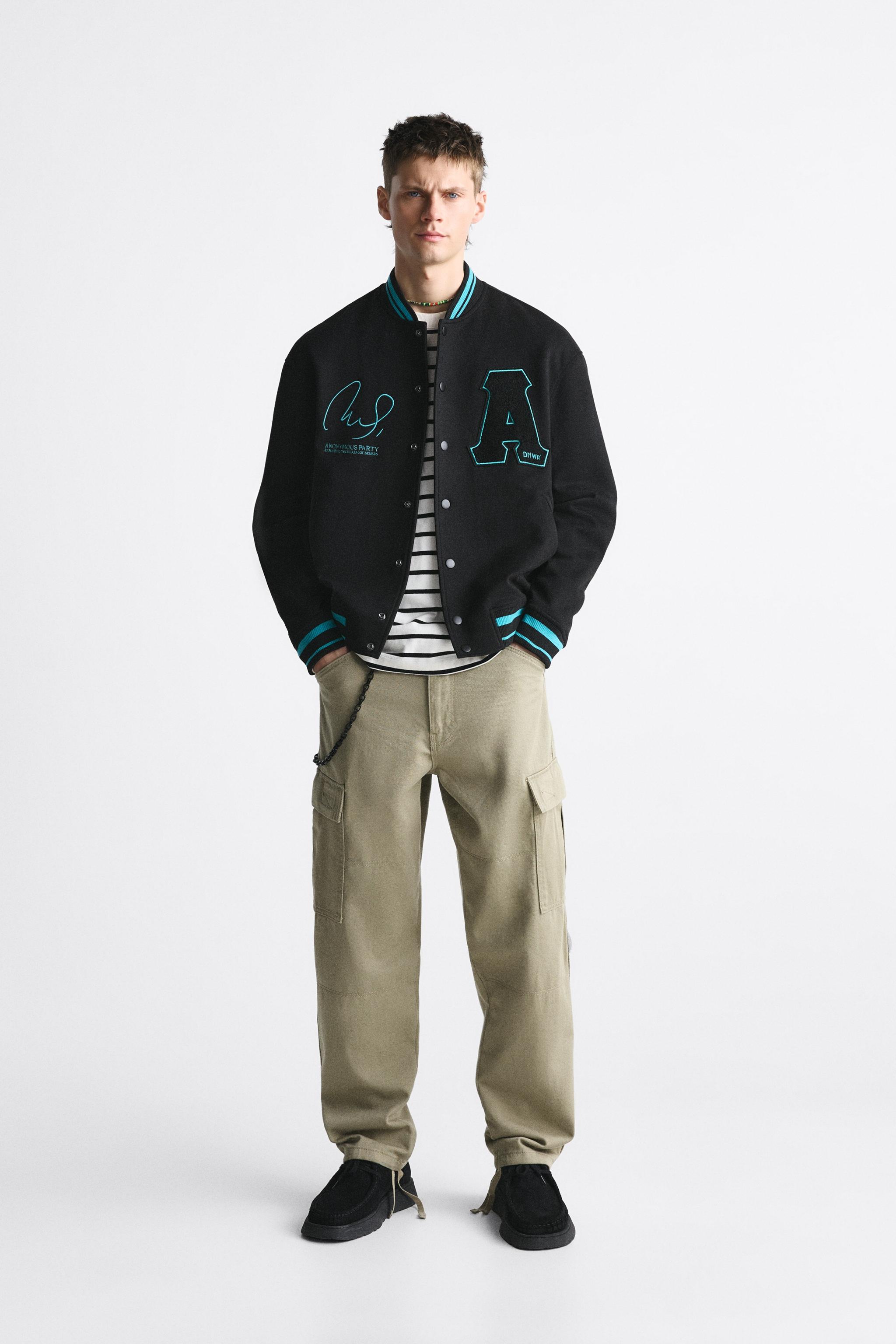 Zara PATCH BOMBER JACKET Square One