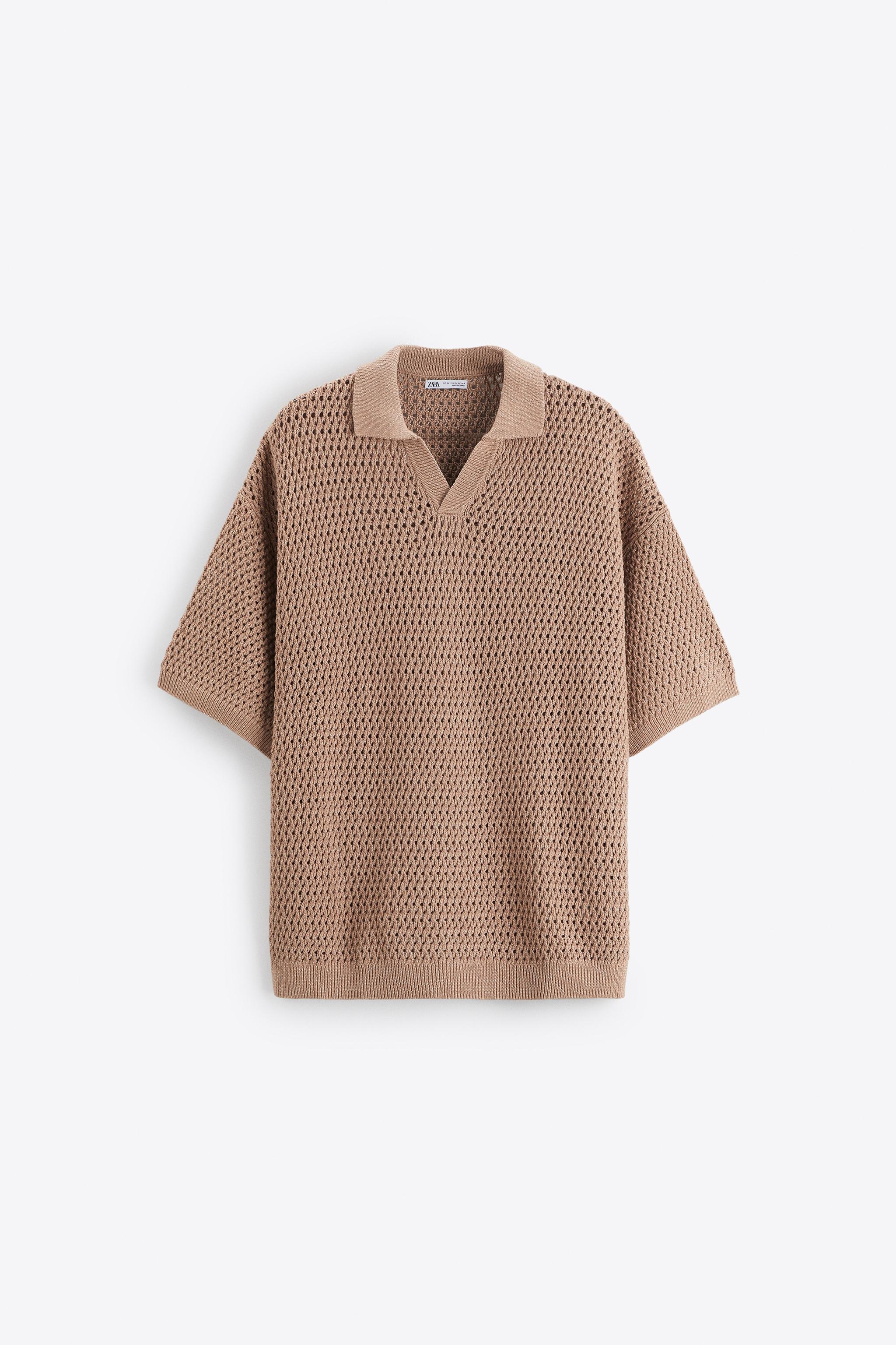 Zara TEXTURED CROCHET KNIT POLO Mall of America®