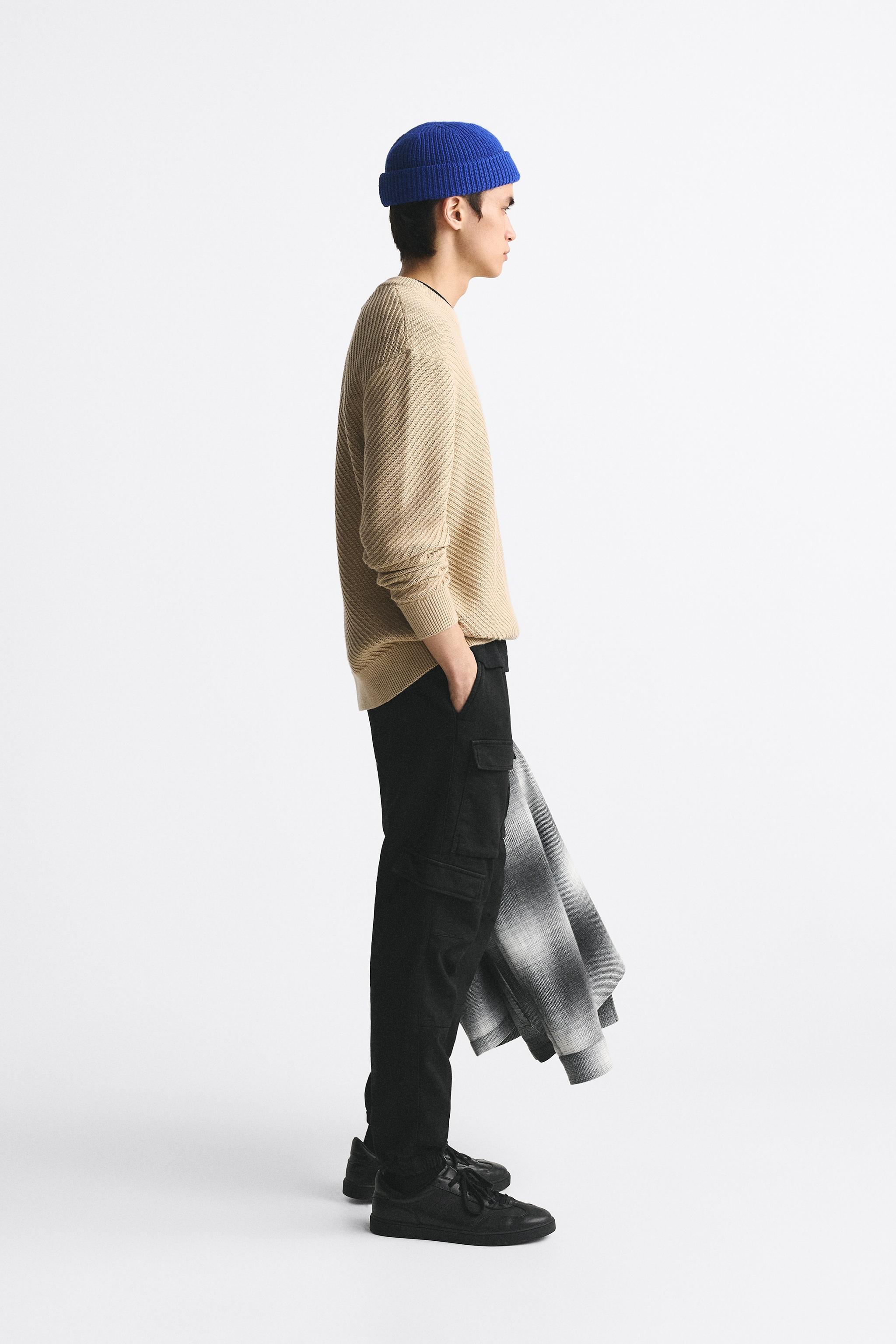 Zara SOFT DENIM CARGO PANTS Square One