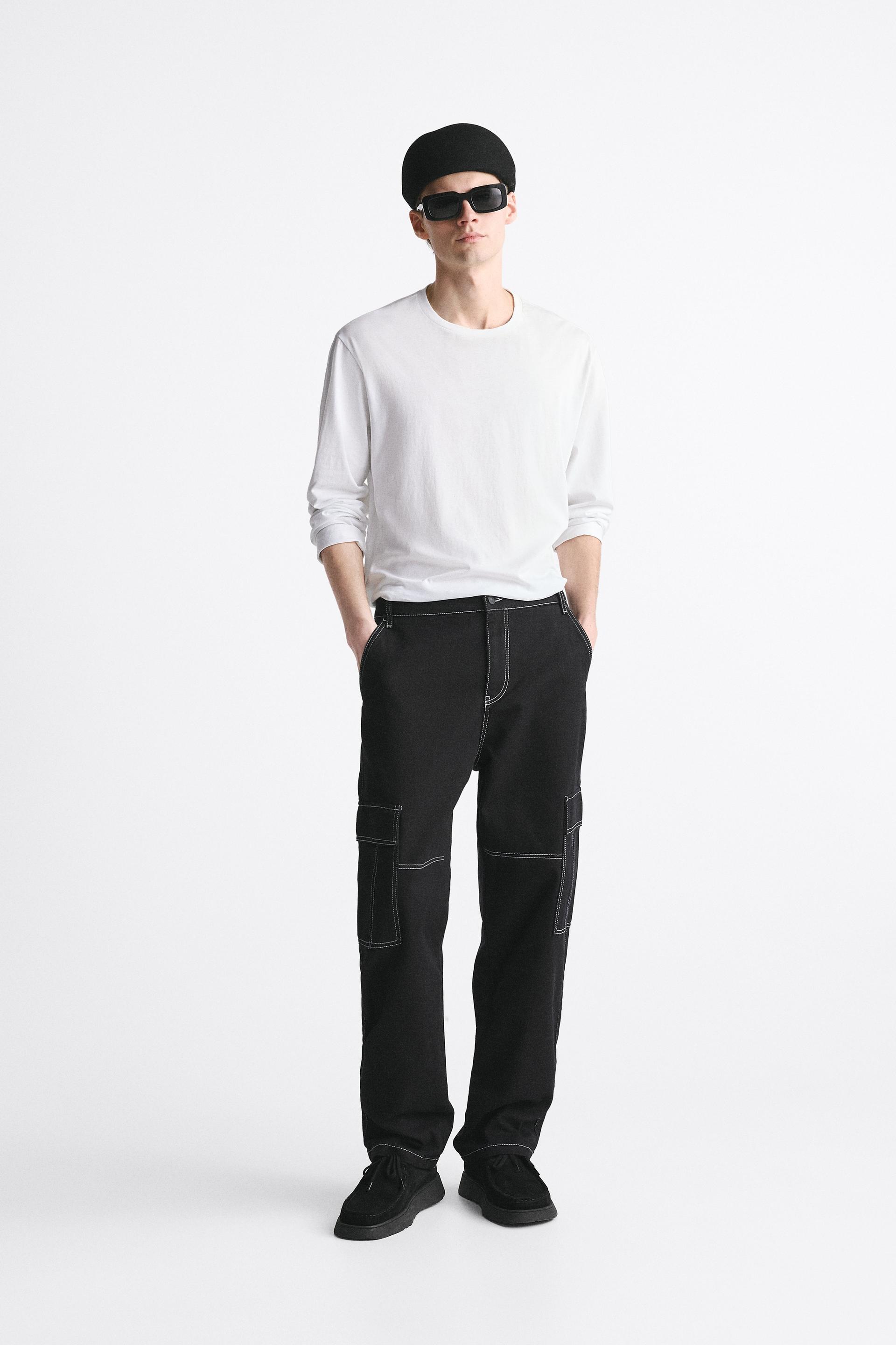 PANTALON STYLE MILITAIRE AVEC SURPIQ RES Noir ZARA Canada pantalon-style-militaire-avec-surpiq-res-noir-zara-canada