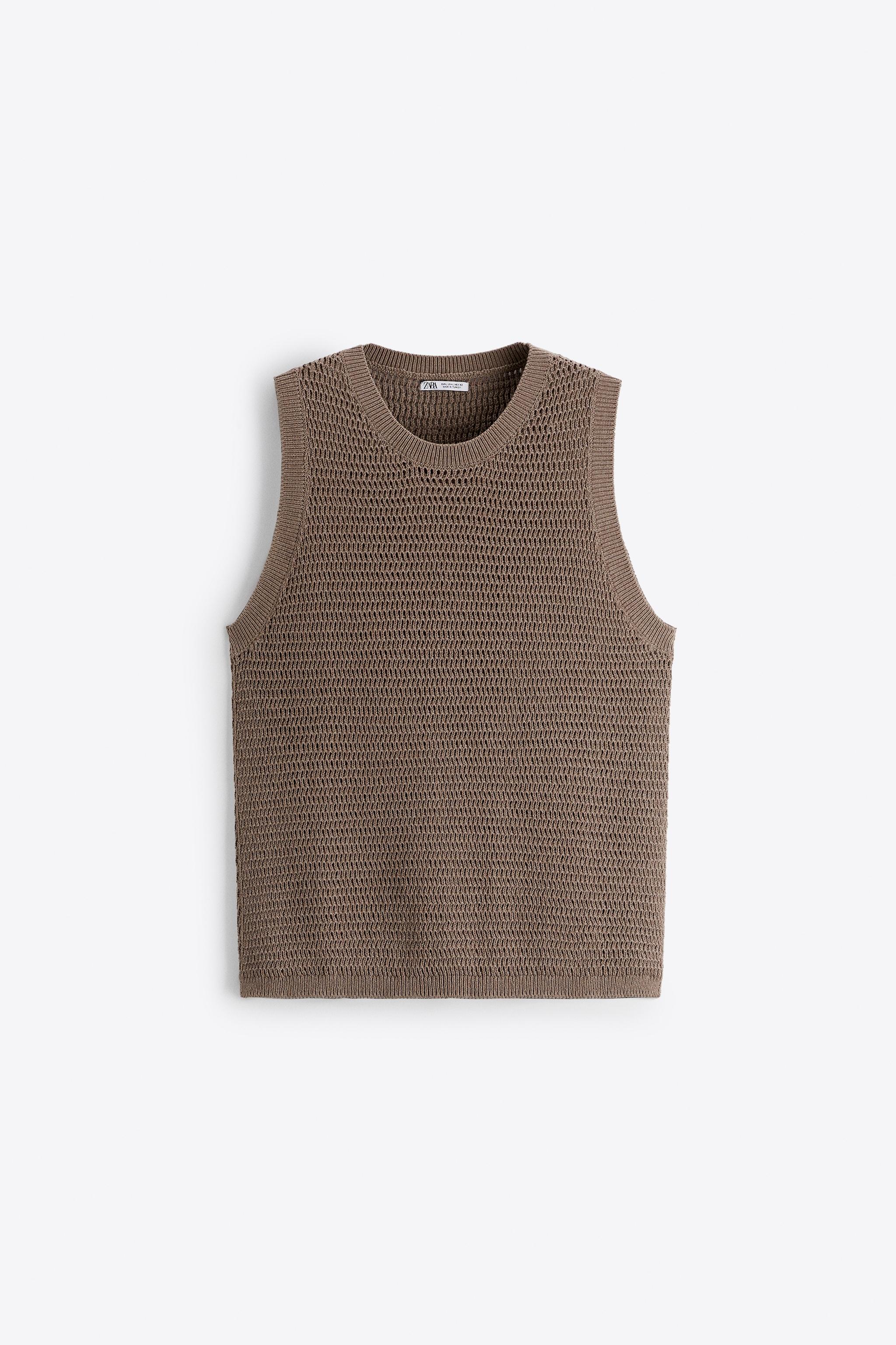 Zara TEXTURED CROCHET KNIT VEST Mall of America®