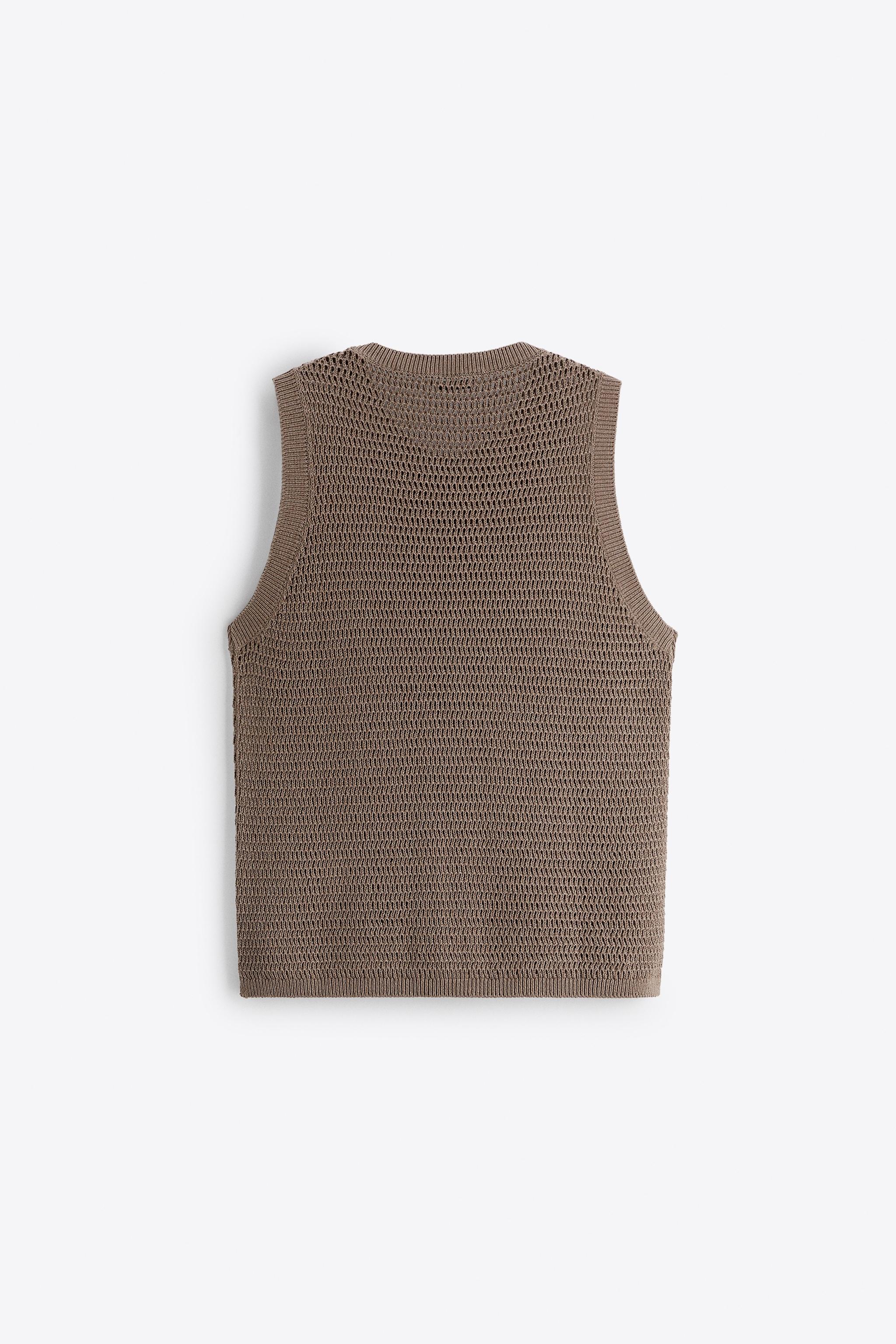 Zara TEXTURED CROCHET KNIT VEST Mall of America®