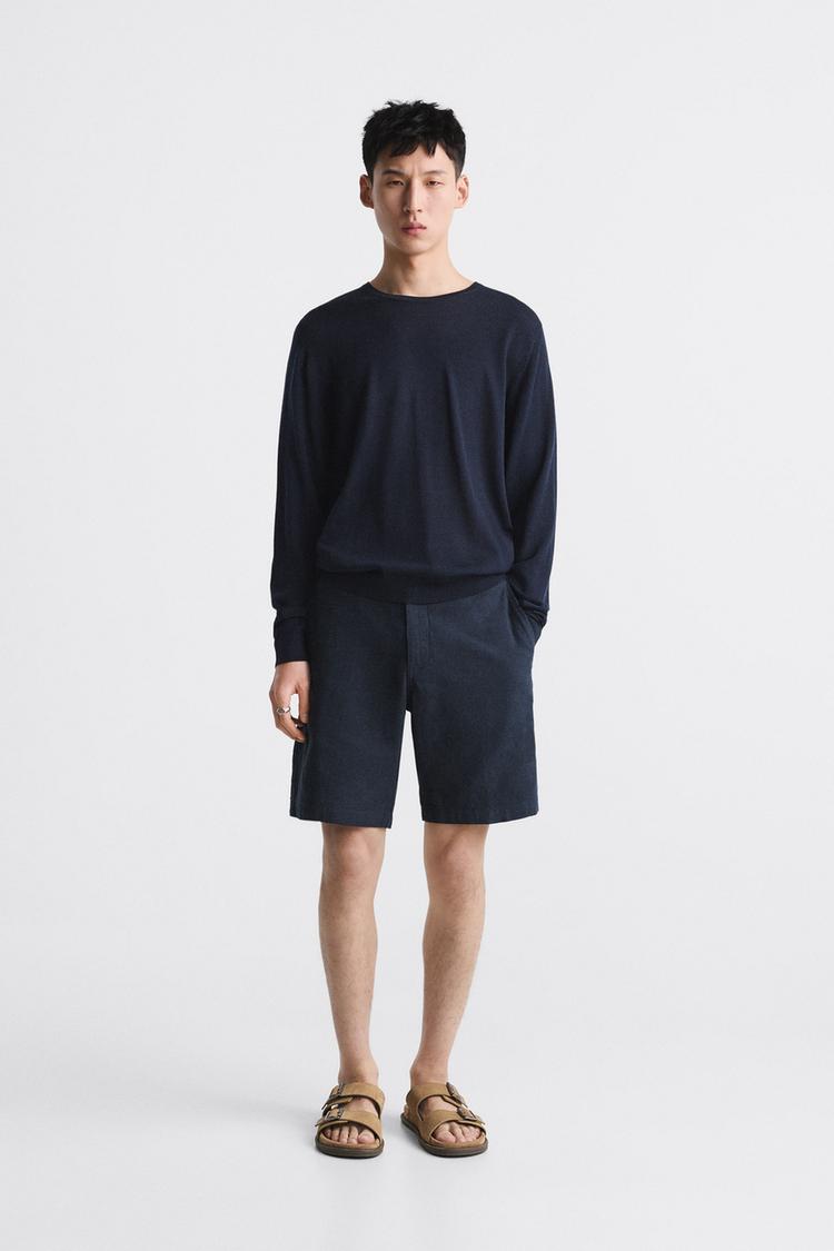 TEXTURED OXFORD BERMUDA SHORTS