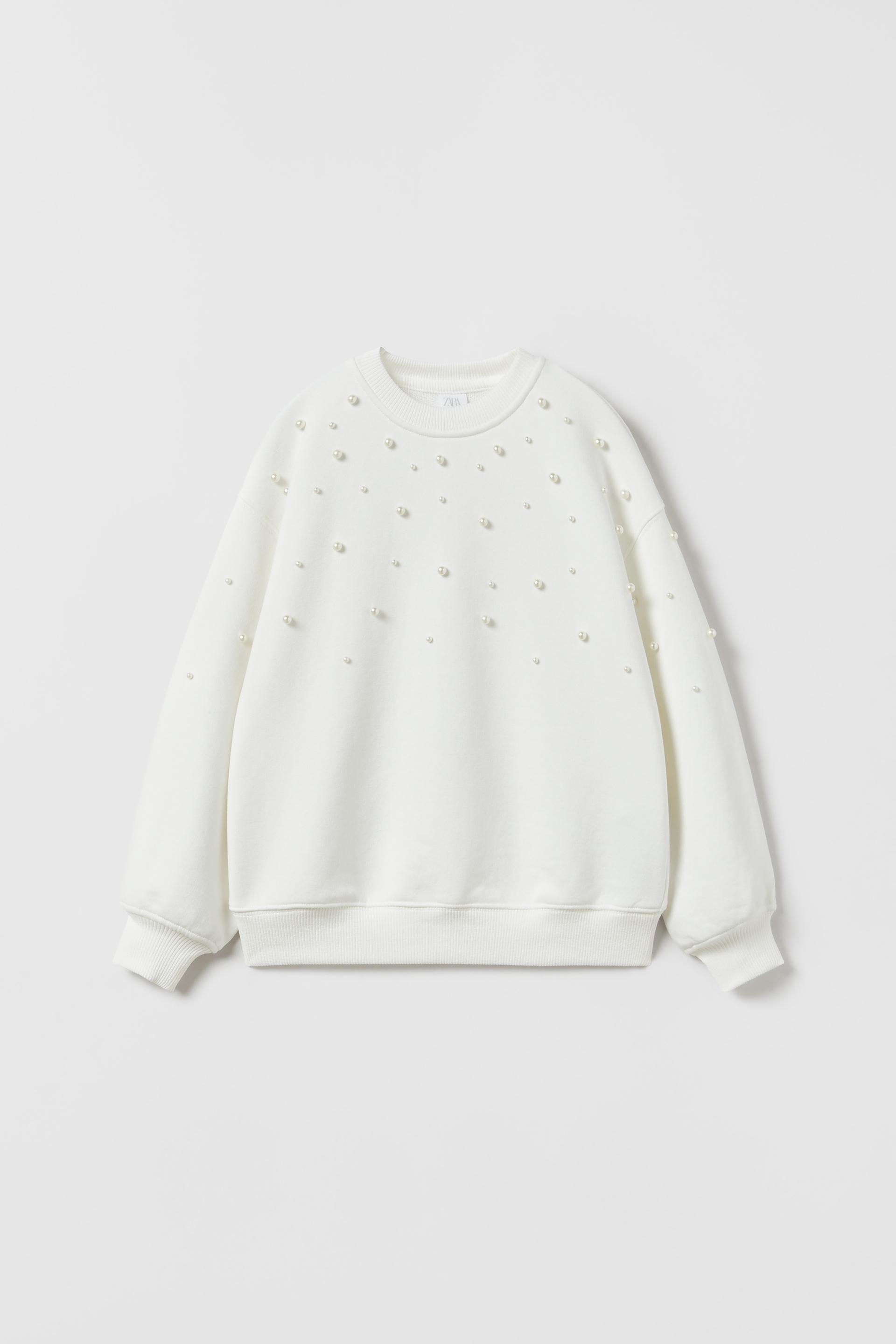HELMIKORISTELTU SVETARI Oyster White ZARA Suomi Finland